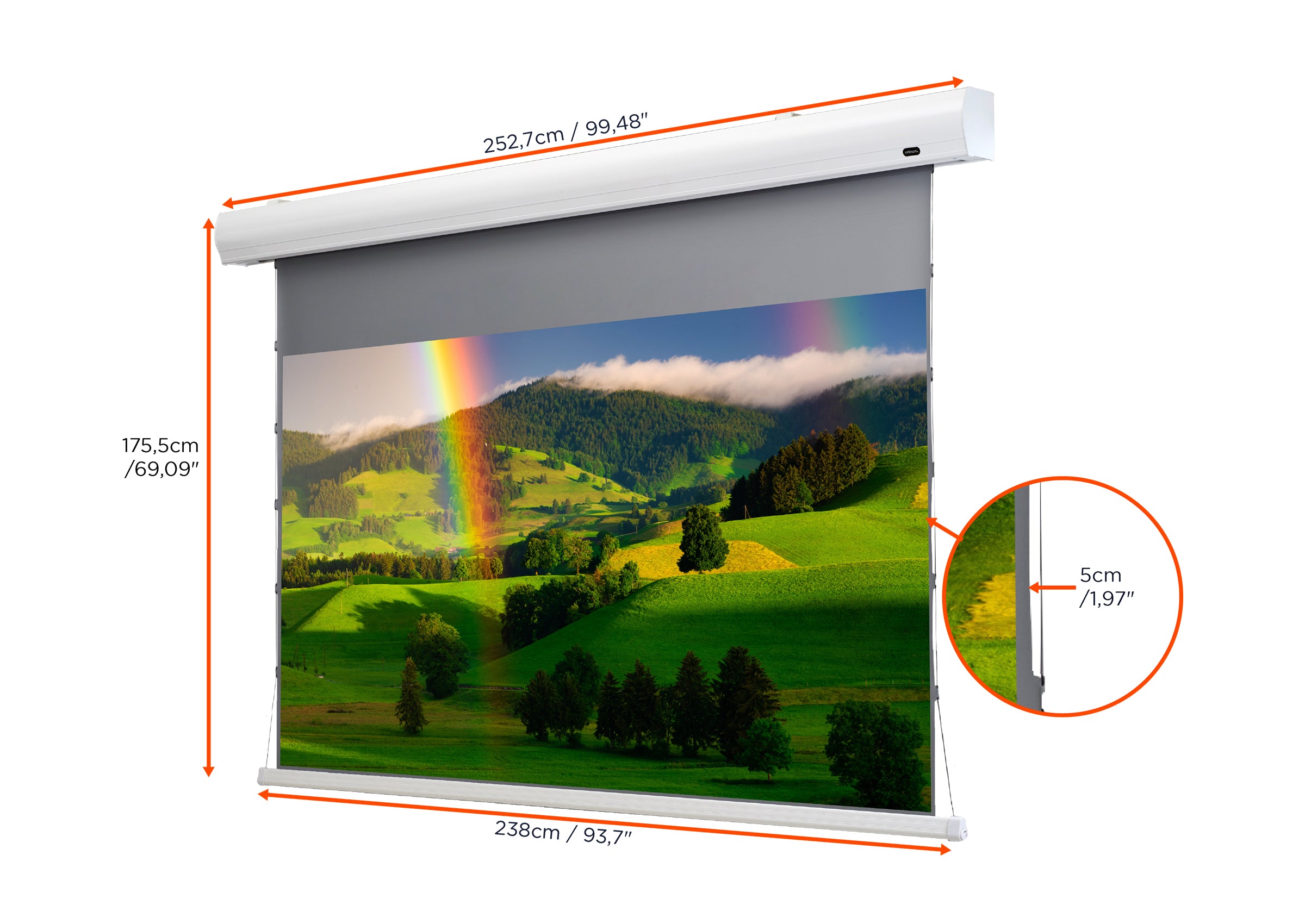 Écran de projection tensionné motorisé celexon HomeCinema à Haut Contraste - Dynamic Slate ALR