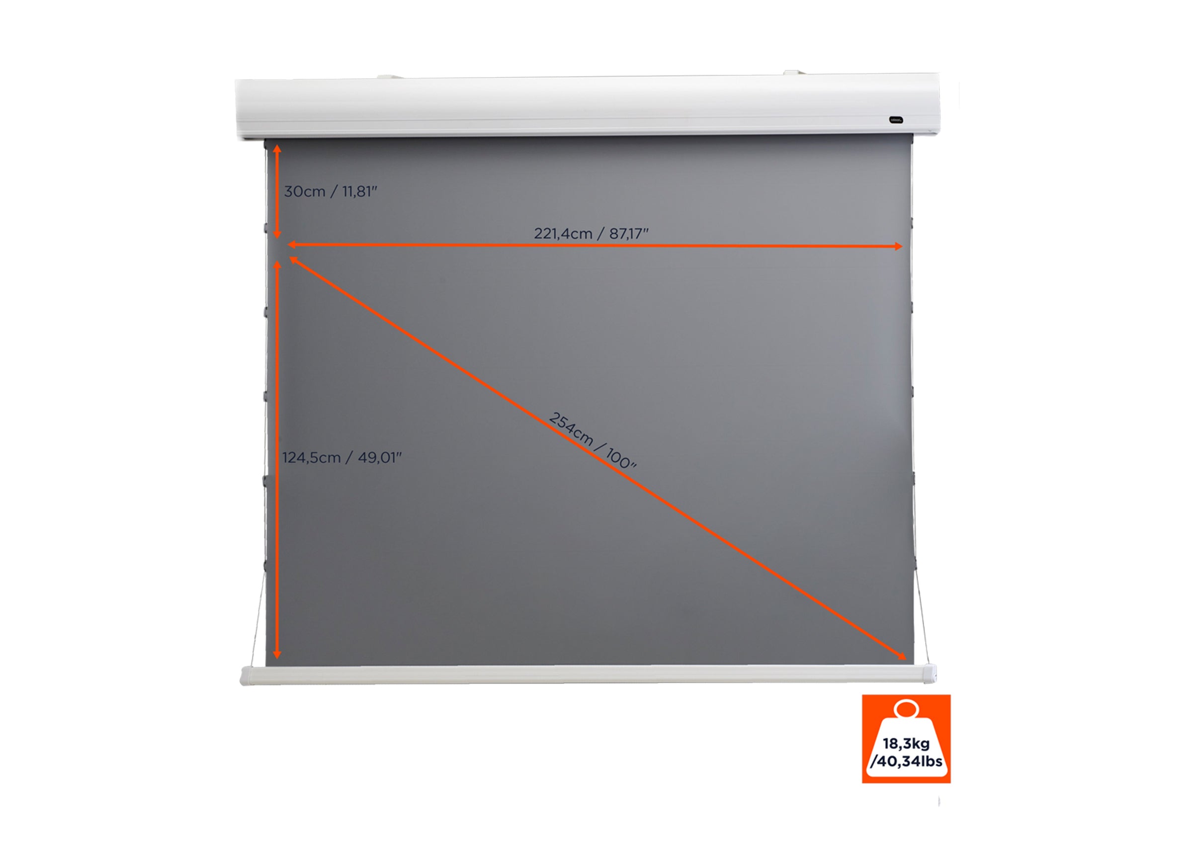 Écran de projection tensionné motorisé celexon HomeCinema à Haut Contraste - Dynamic Slate ALR