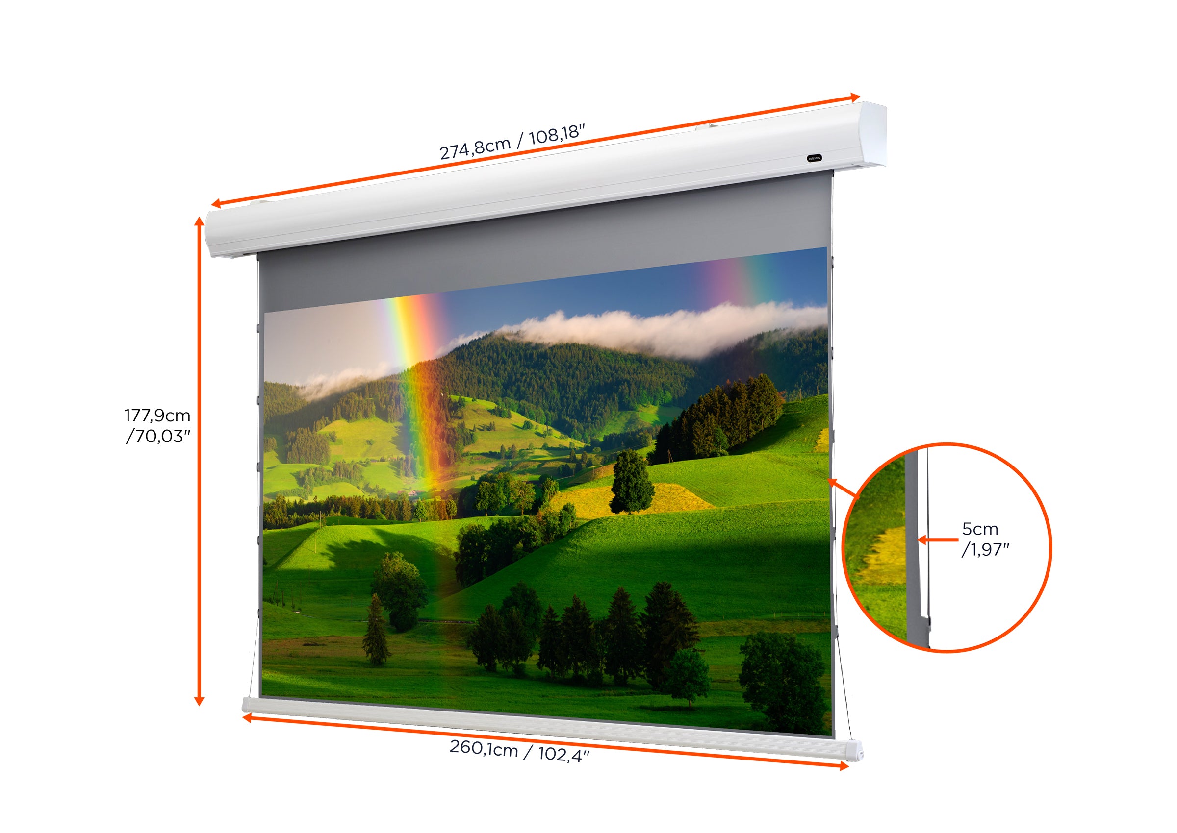 Écran de projection tensionné motorisé celexon HomeCinema à Haut Contraste - Dynamic Slate ALR