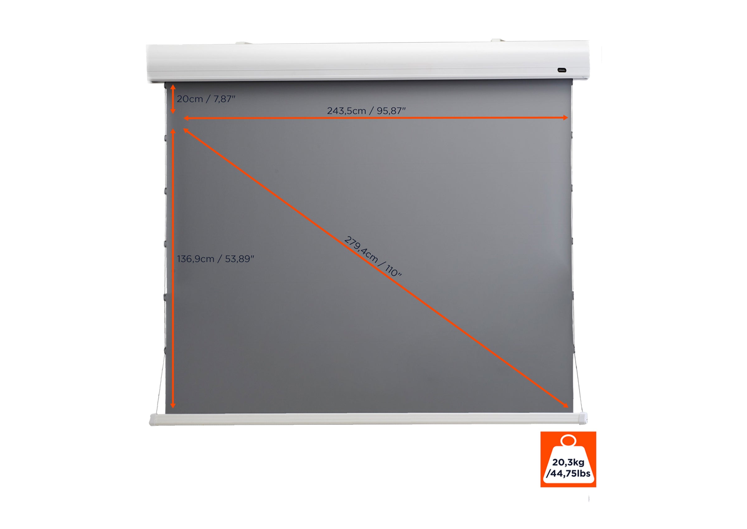 celexon HomeCinema alto contraste pantalla motorizada tensionada de alto contraste - Dynamic Slate ALR