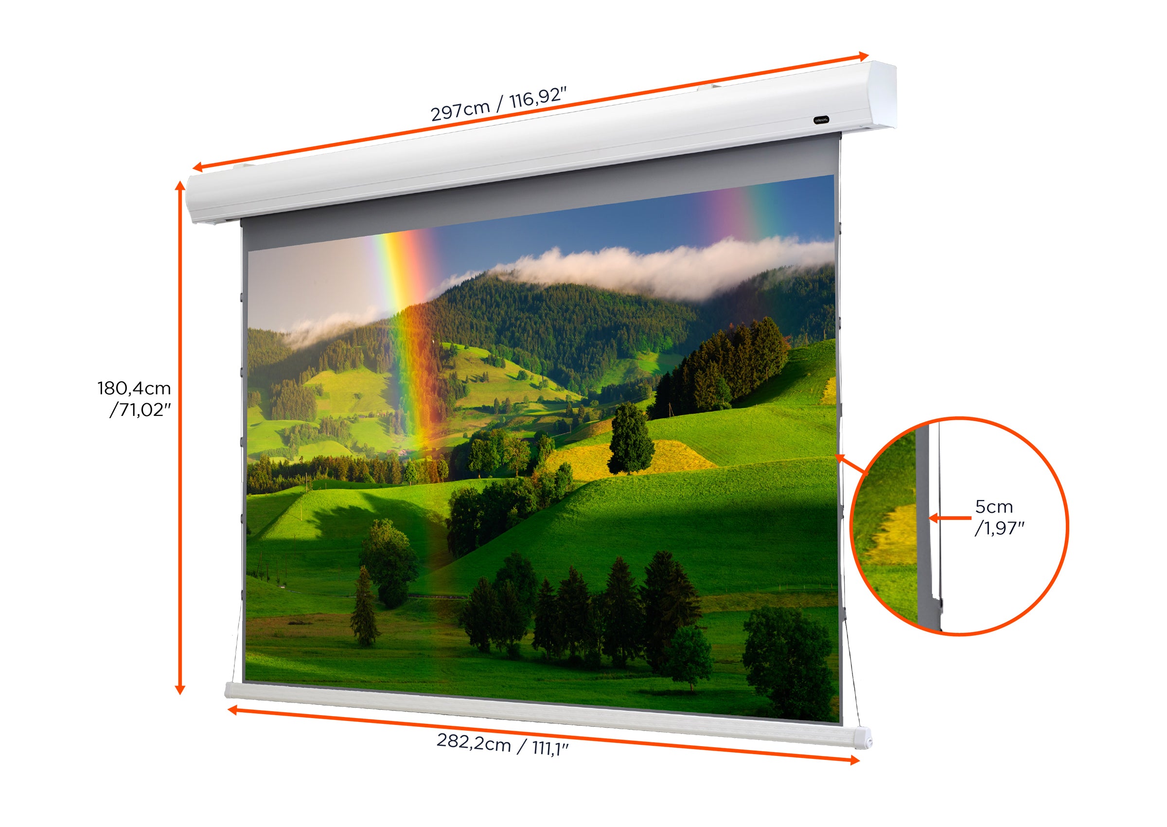 Écran de projection tensionné motorisé celexon HomeCinema à Haut Contraste - Dynamic Slate ALR