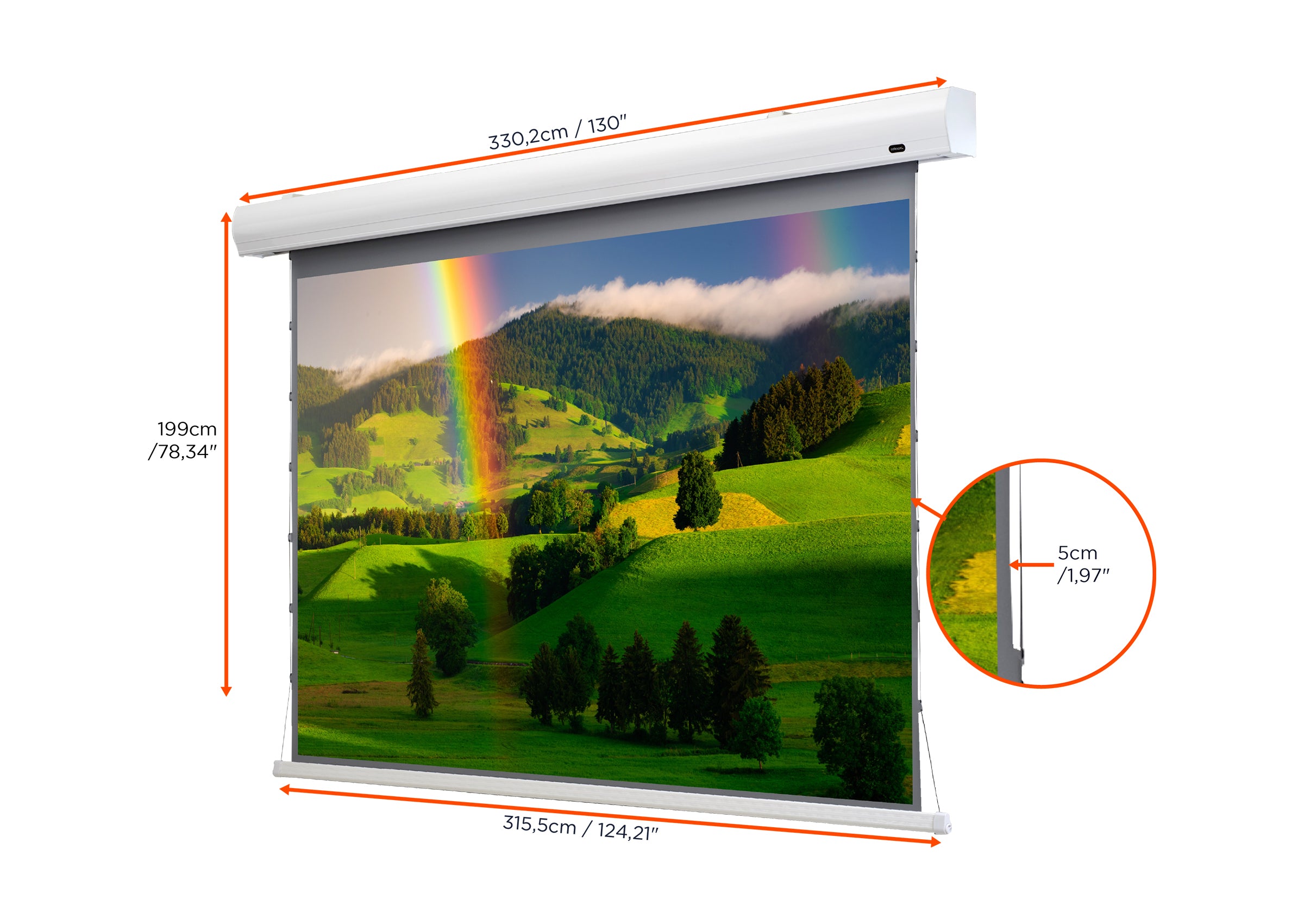 Écran de projection tensionné motorisé celexon HomeCinema à Haut Contraste - Dynamic Slate ALR