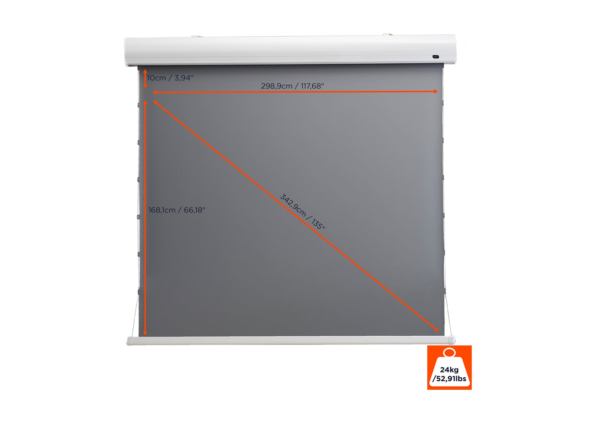 Écran de projection tensionné motorisé celexon HomeCinema à Haut Contraste - Dynamic Slate ALR