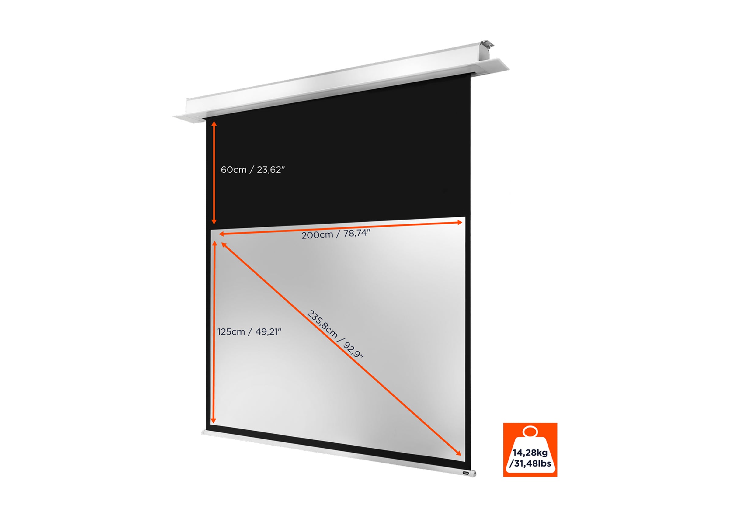 celexon pantalla empotrable motorizada Profesional Plus