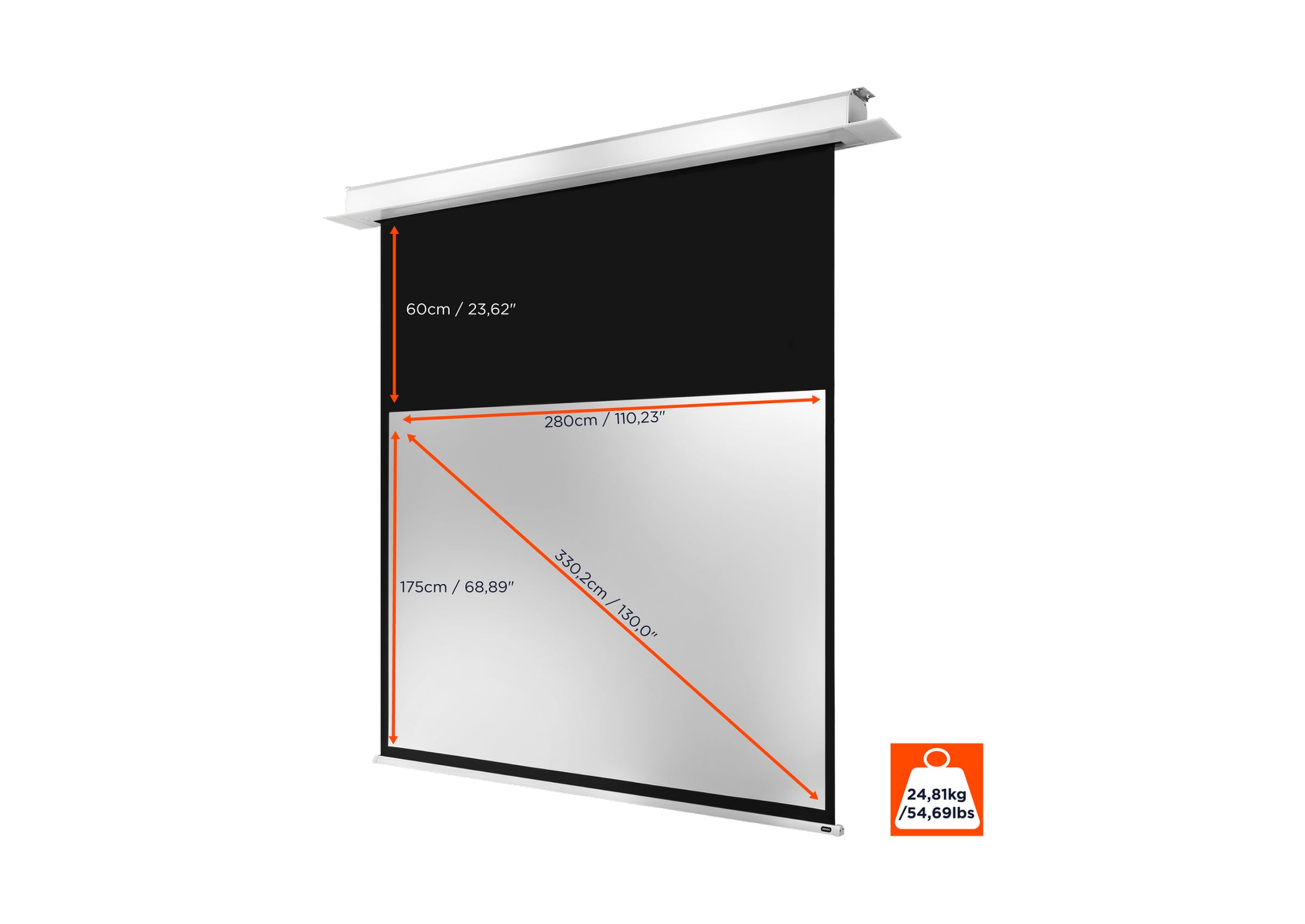 celexon pantalla empotrable motorizada Profesional Plus