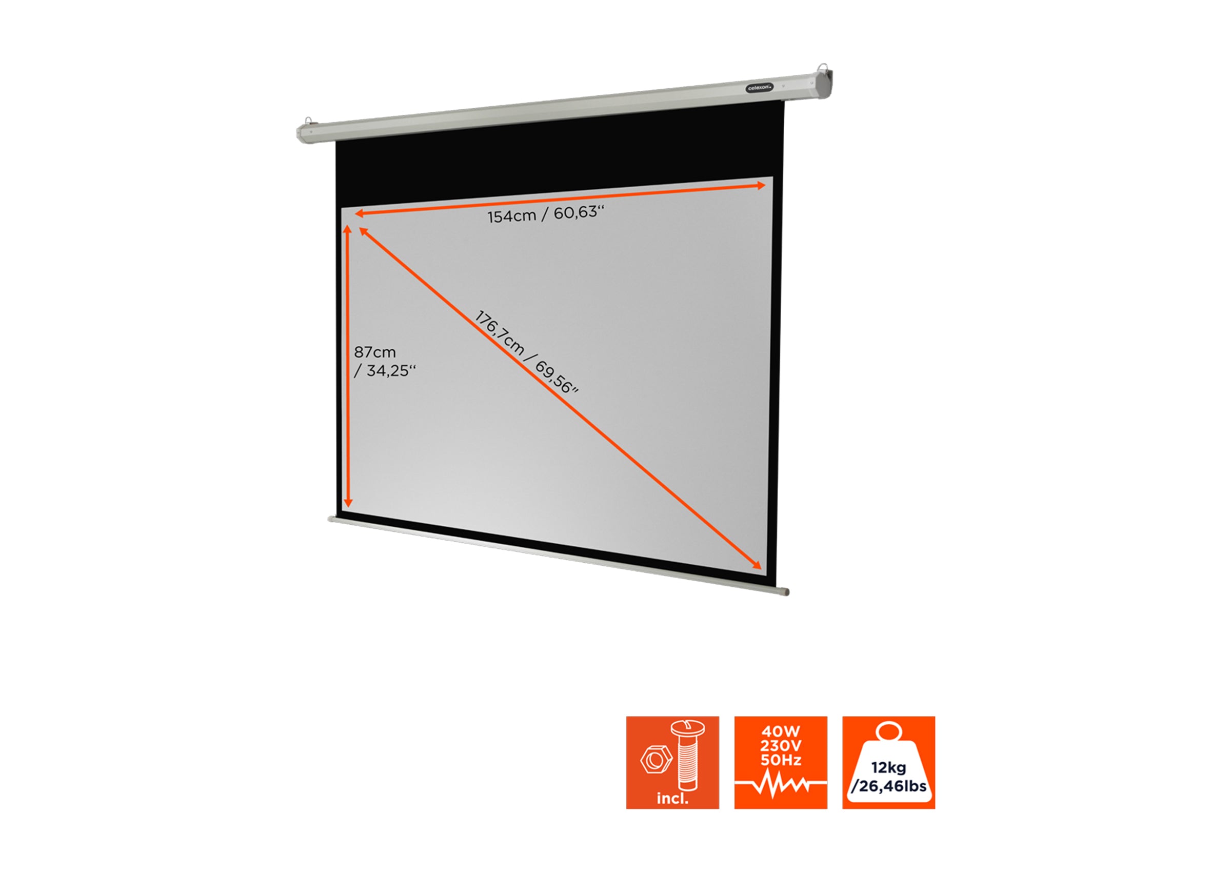 Pantalla motorizada celexon Básica