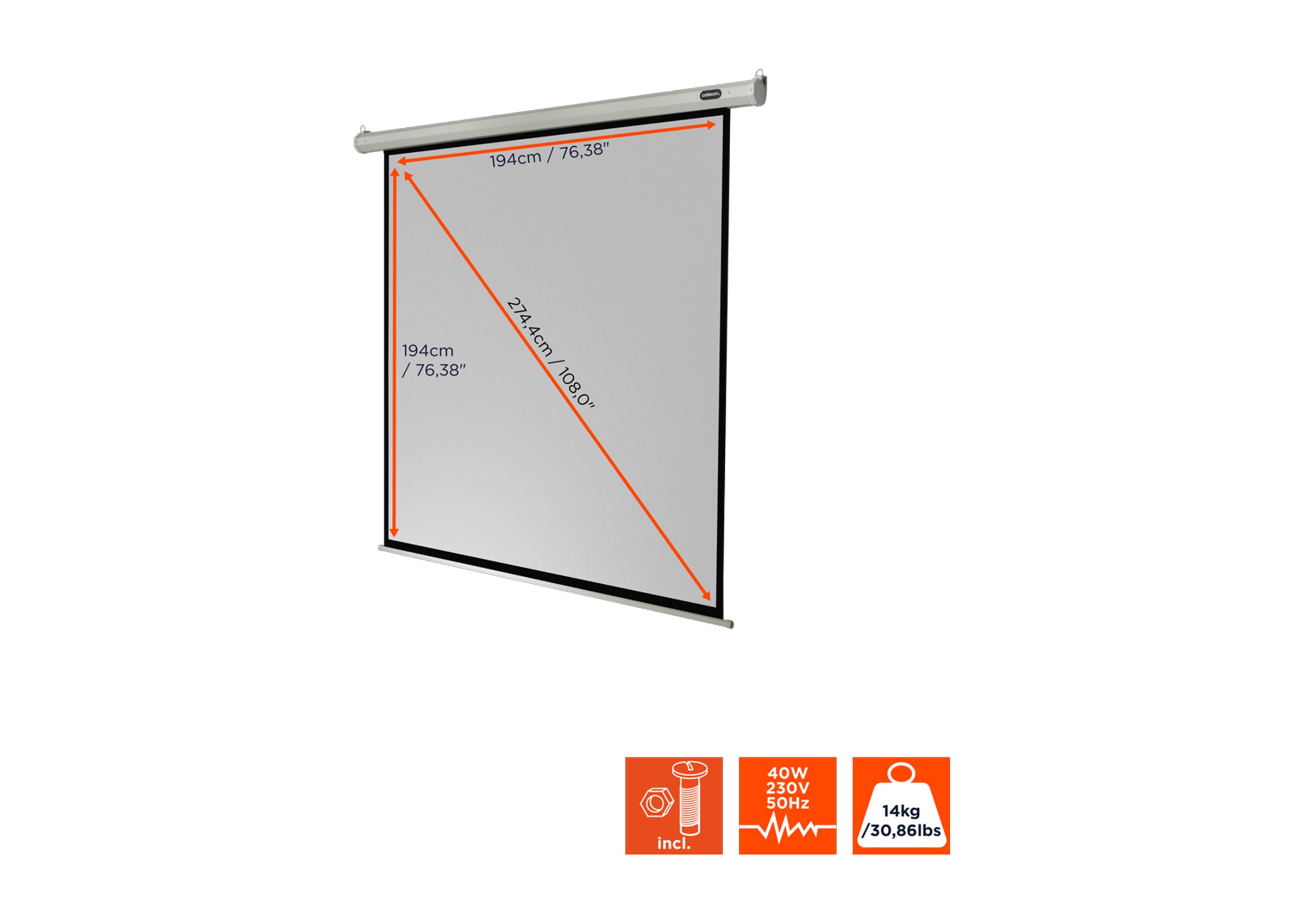 Pantalla motorizada celexon Básica