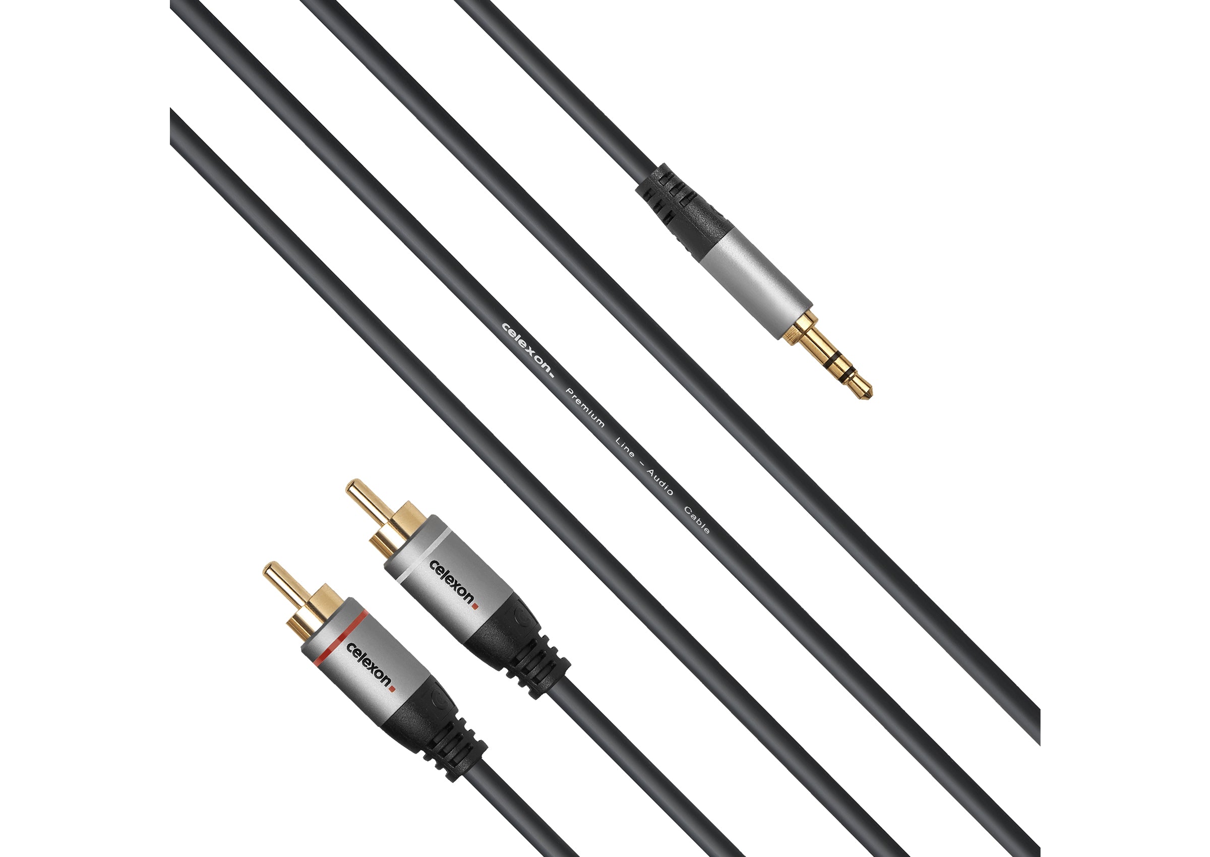 celexon 2x Cinch auf 3,5mm Stereo Klinke Audiokabel - Professional Line