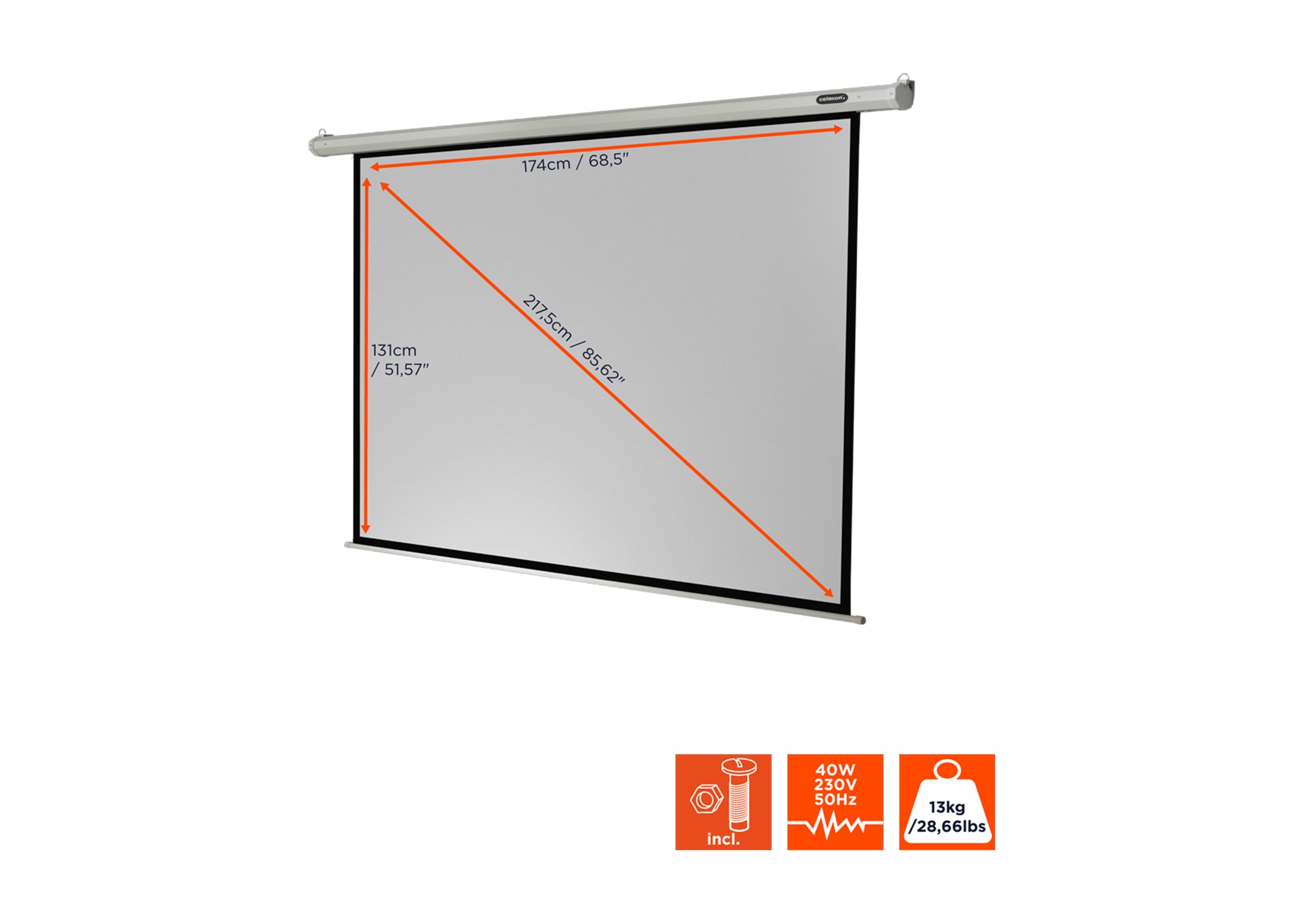 Pantalla motorizada celexon Básica