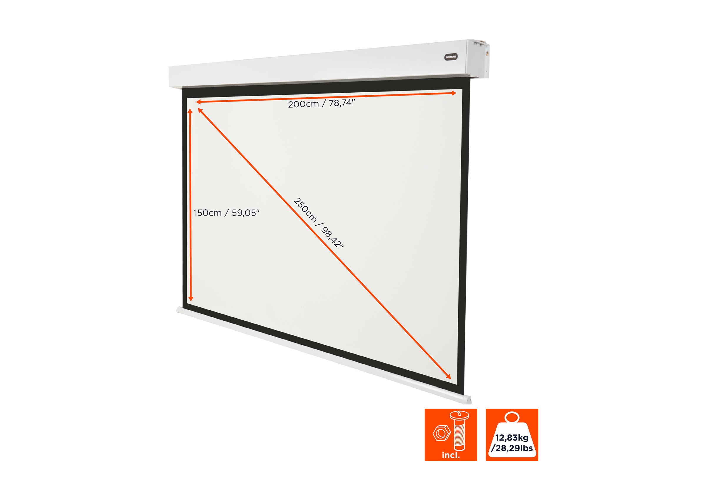 celexon Professional Plus V2.0 pantalla motorizada con batería