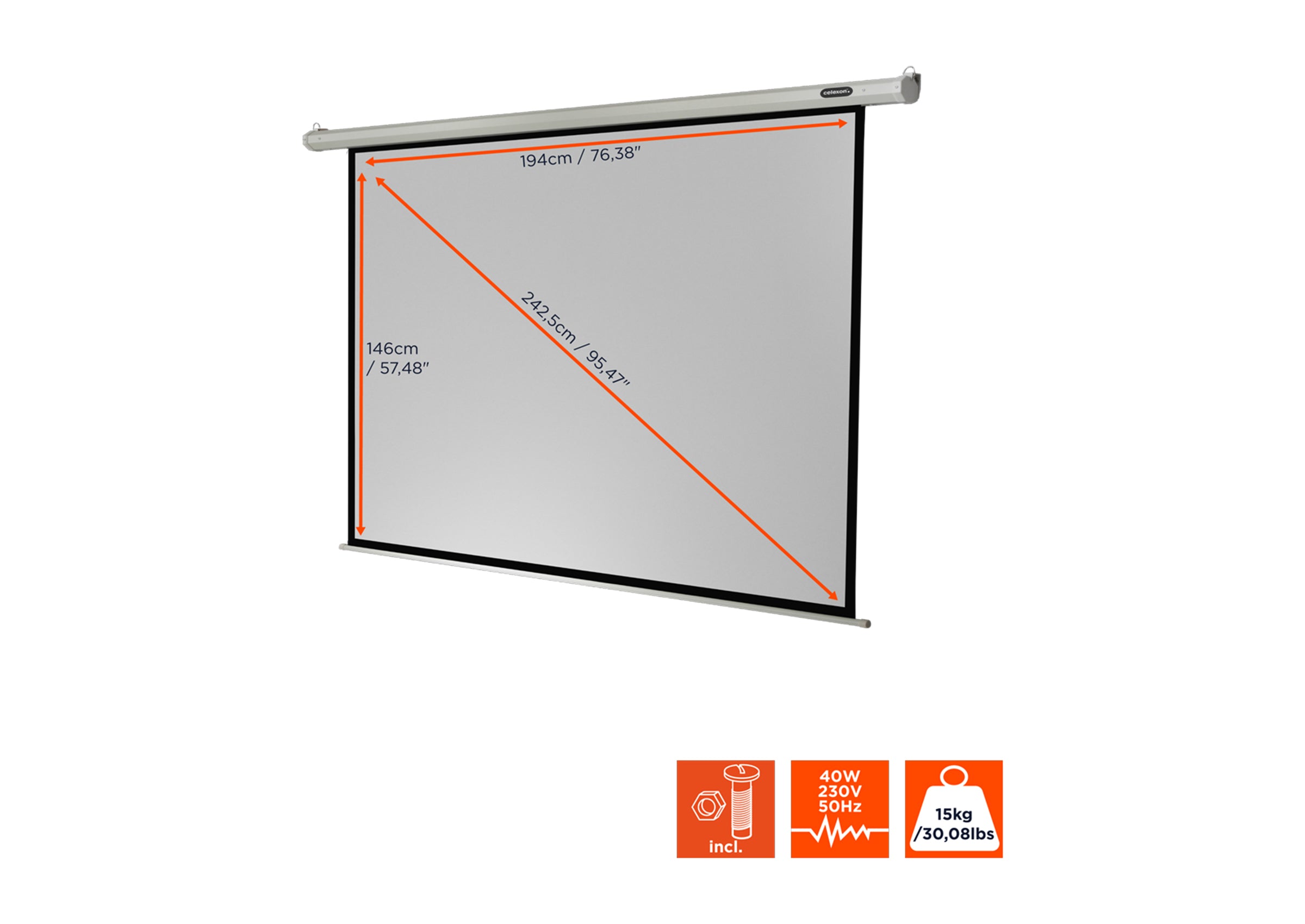 Pantalla motorizada celexon Básica