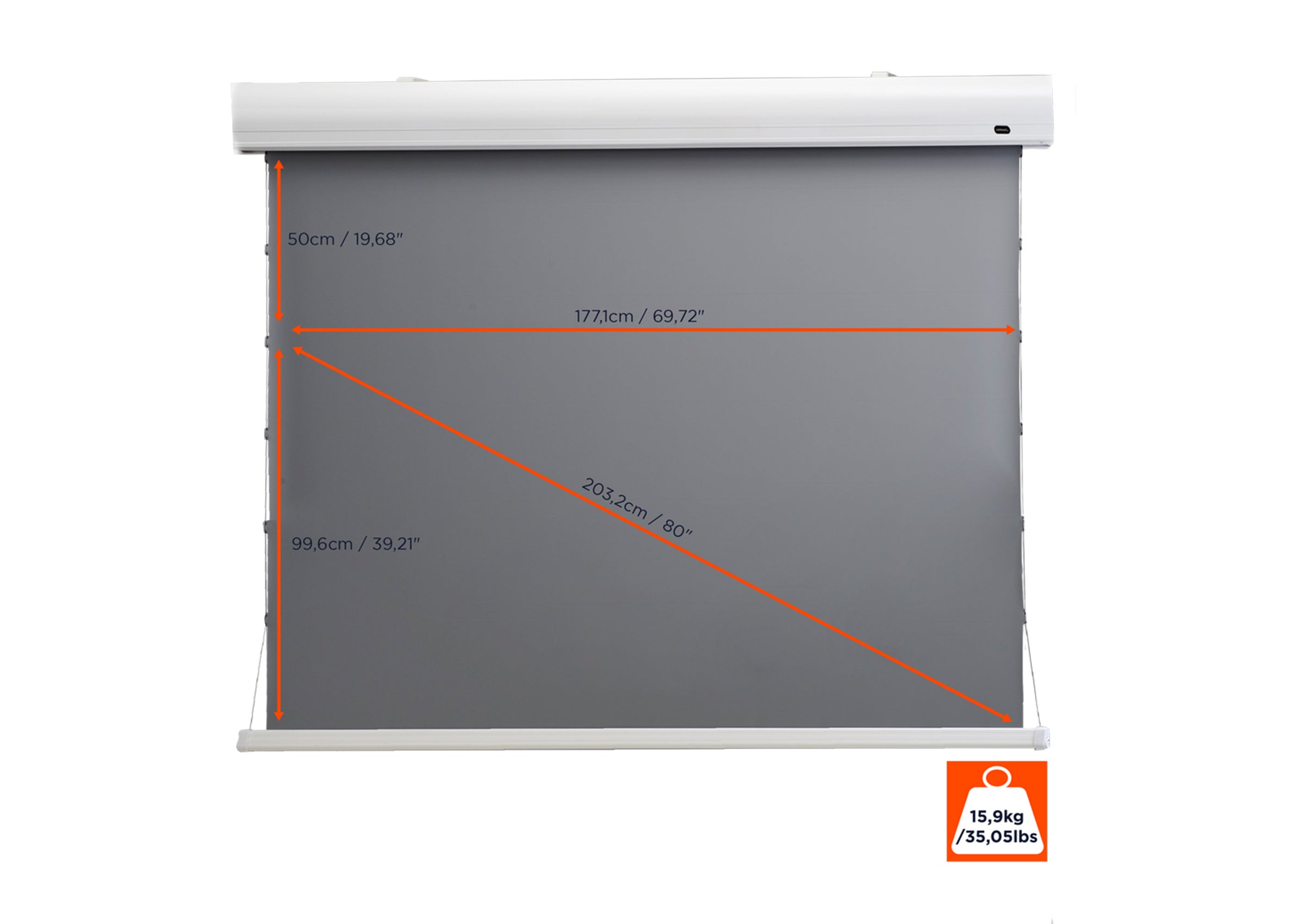 Écran de projection tensionné motorisé celexon HomeCinema à Haut Contraste - Dynamic Slate ALR