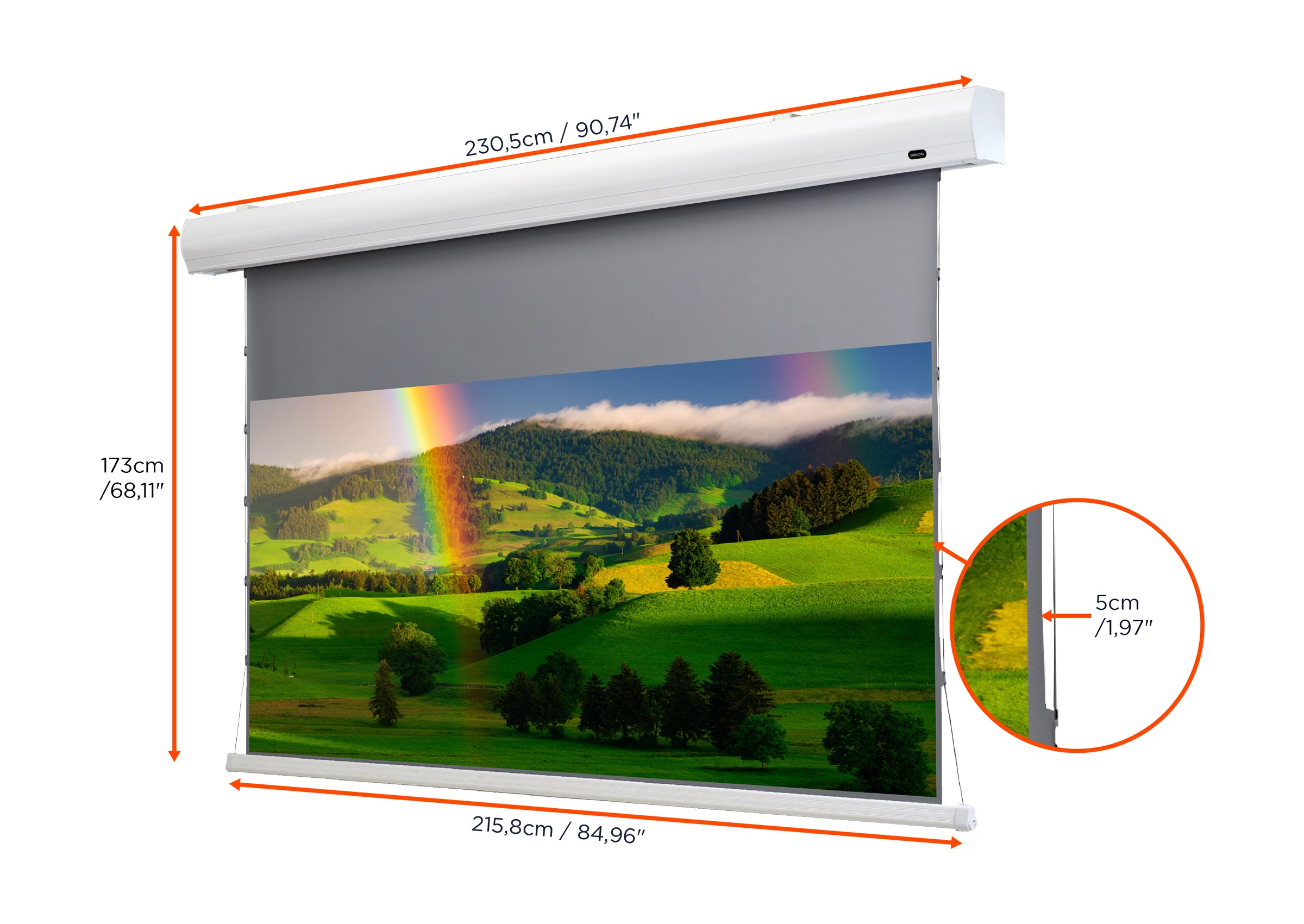 Écran de projection tensionné motorisé celexon HomeCinema à Haut Contraste - Dynamic Slate ALR