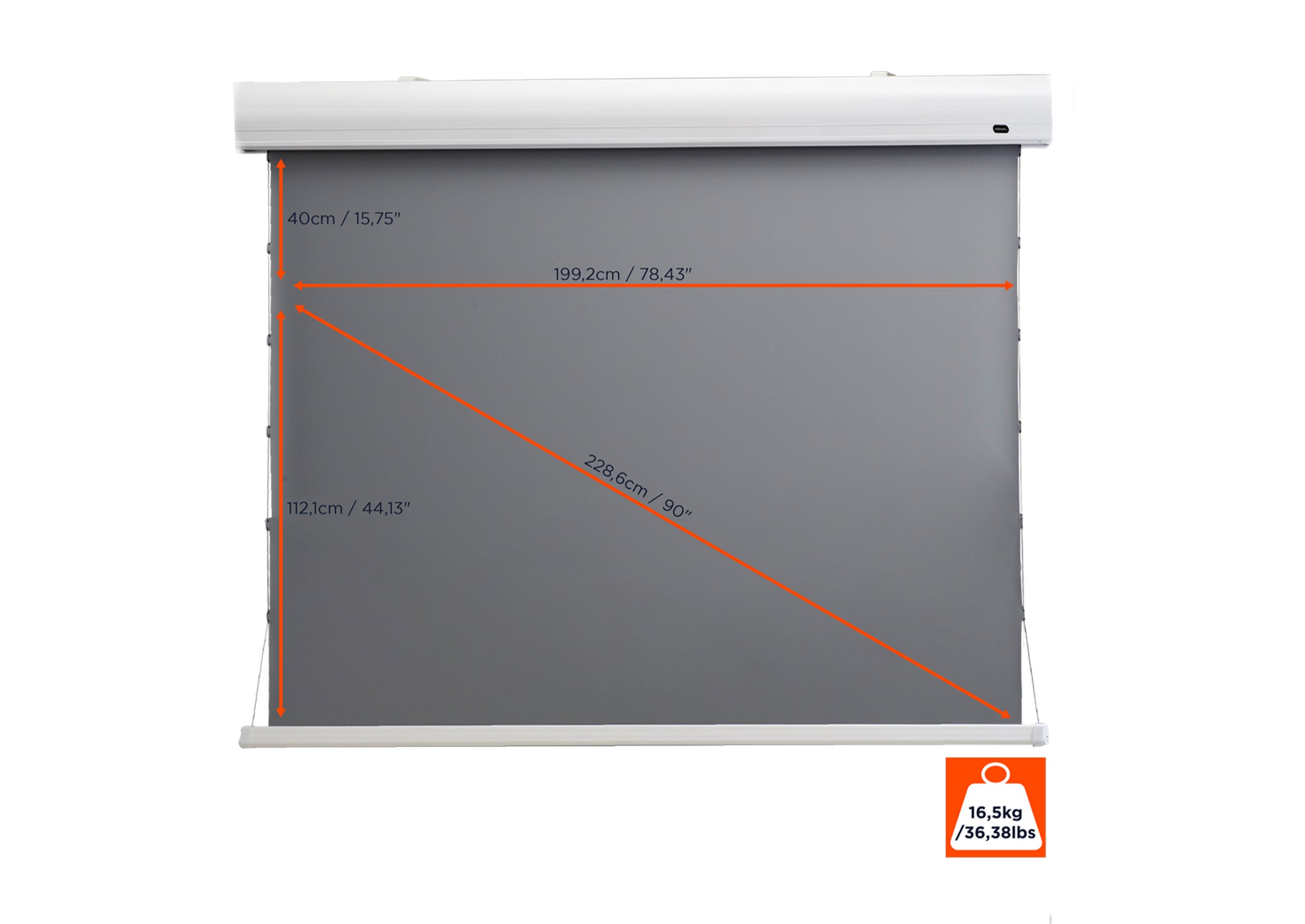 Écran de projection tensionné motorisé celexon HomeCinema à Haut Contraste - Dynamic Slate ALR