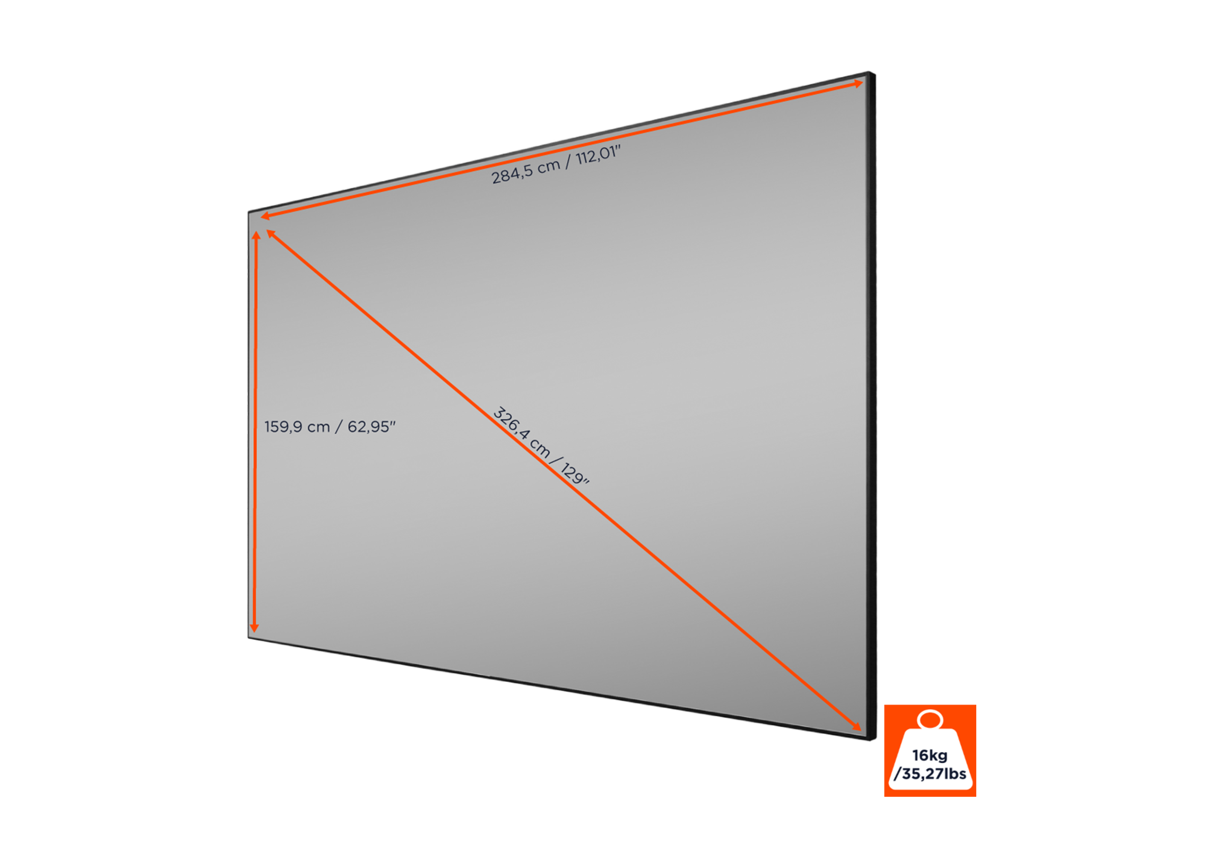 Écran de projection sur cadre celexon HomeCinema à Haut Contraste V2.0 - CLR UST