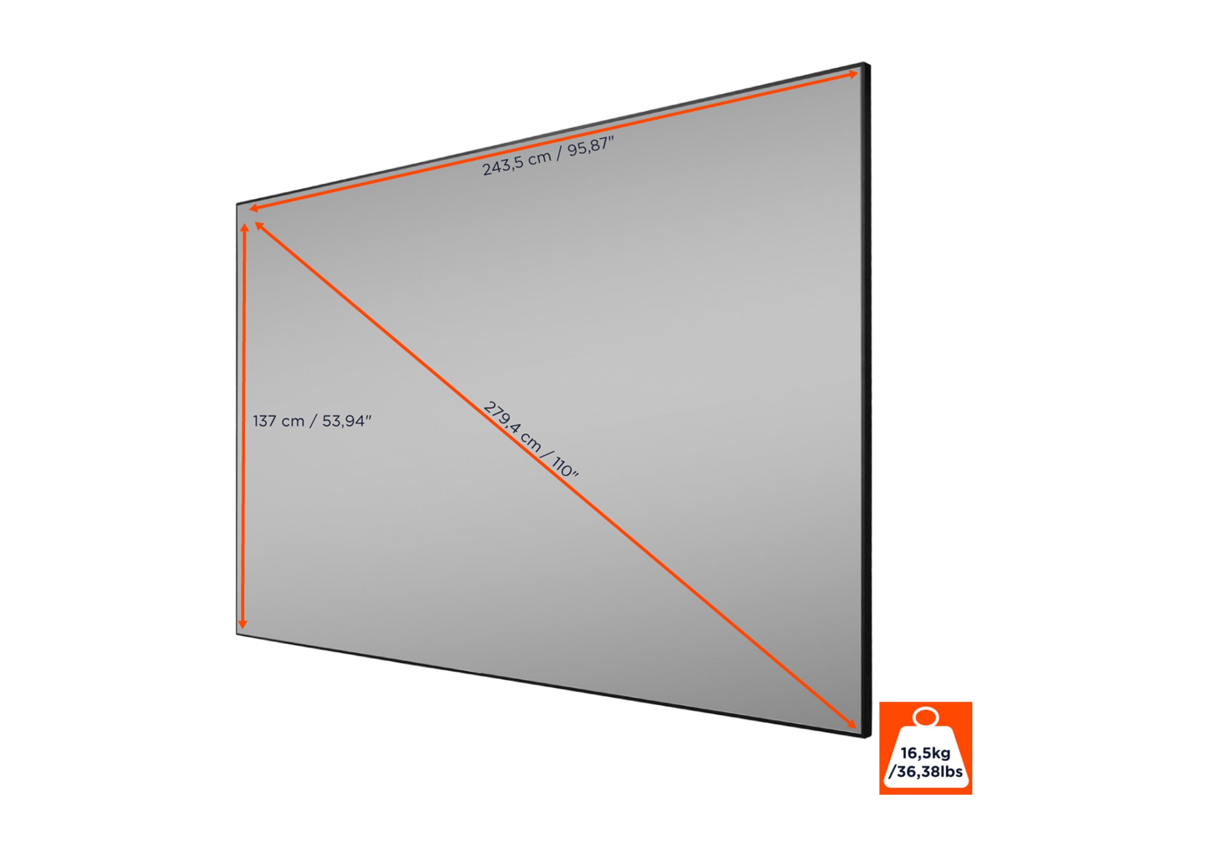 Écran de projection sur cadre celexon HomeCinema à Haut Contraste V2.0 - CLR UST