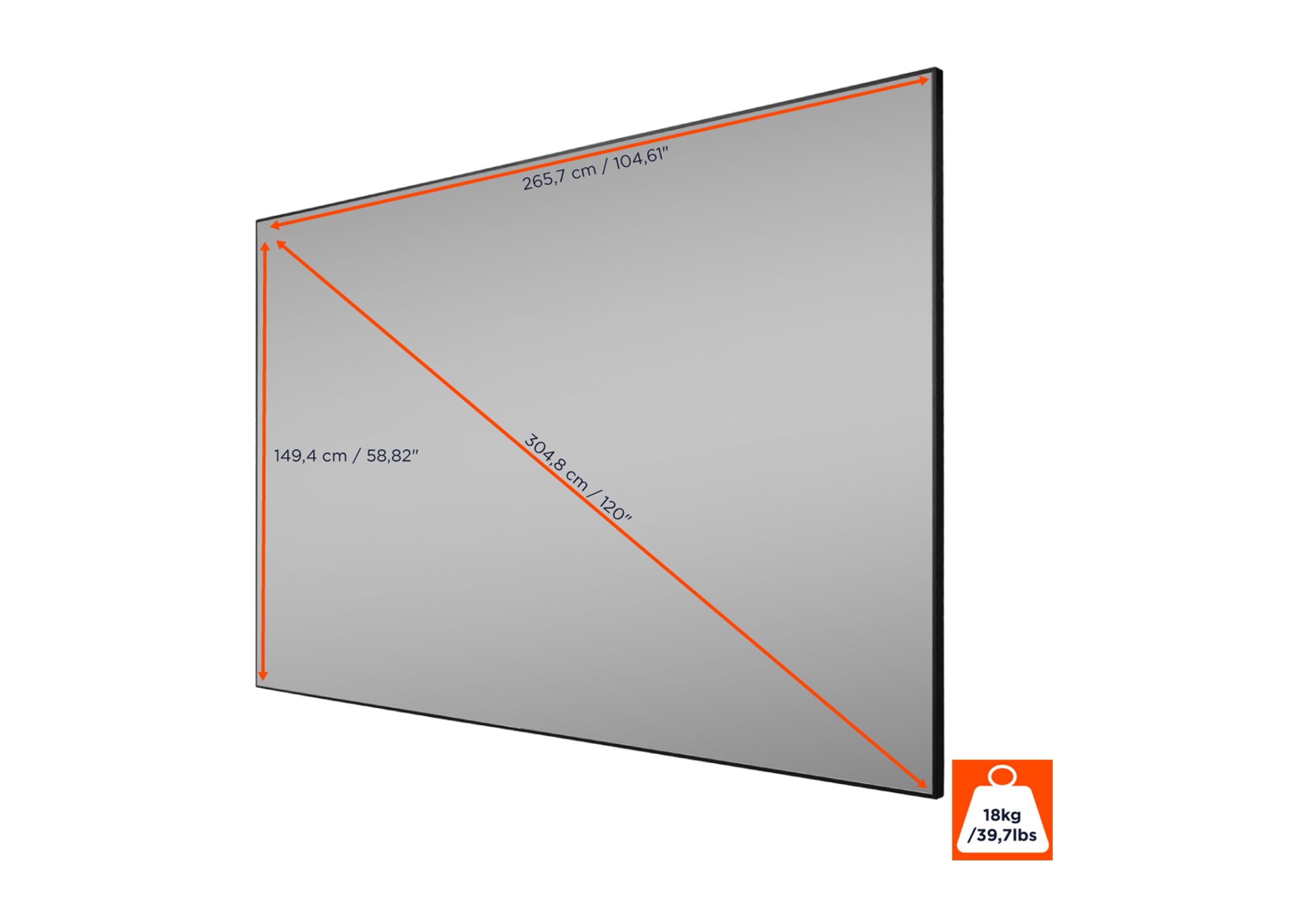 Écran de projection sur cadre celexon HomeCinema à Haut Contraste V2.0 - CLR UST