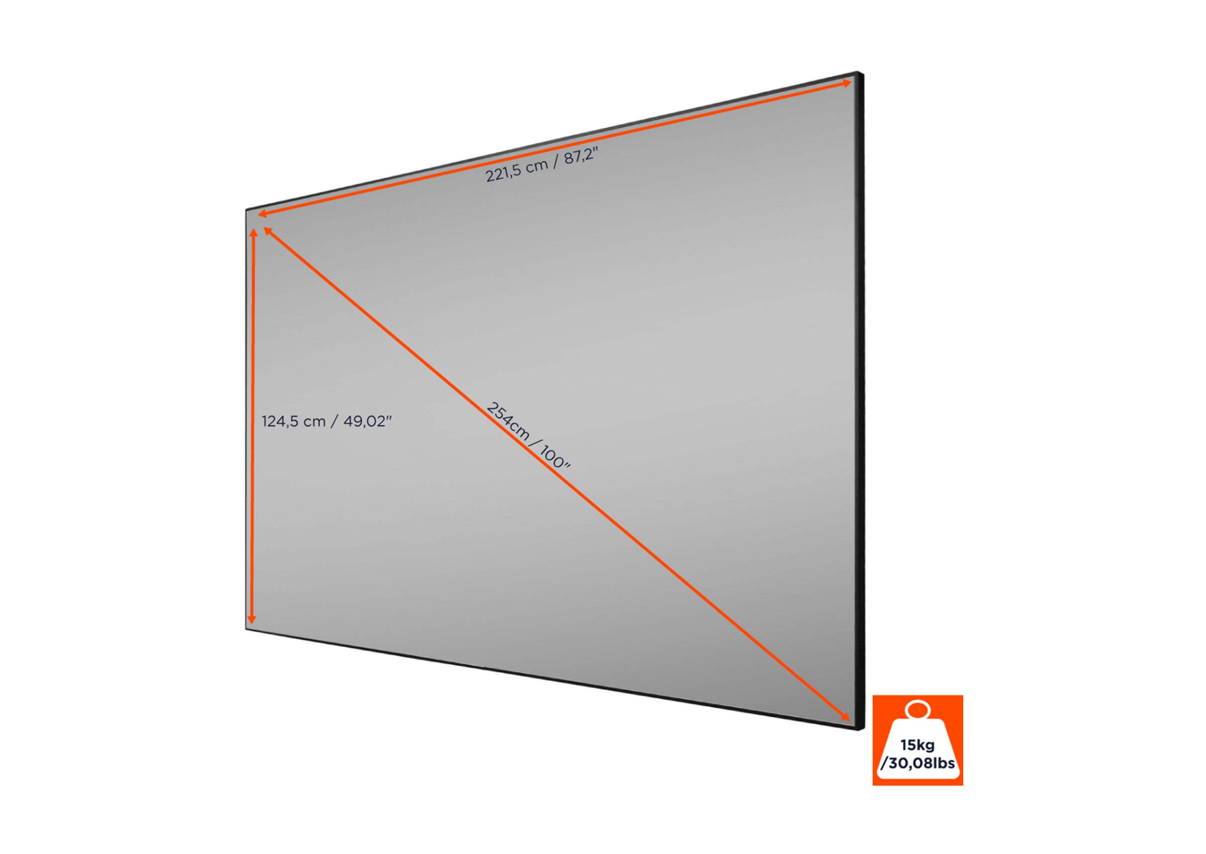 Écran de projection sur cadre celexon HomeCinema à Haut Contraste V2.0 - CLR UST
