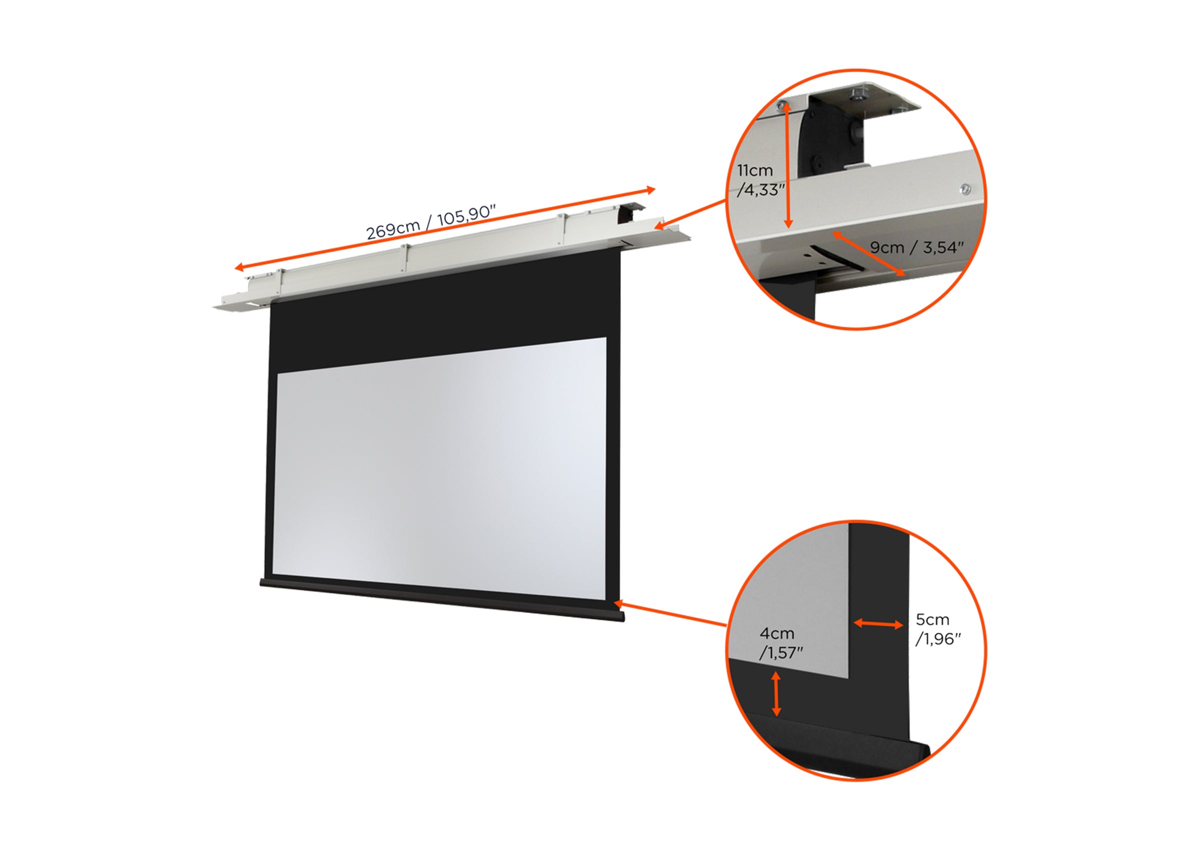 celexon plafond-inbouw projectiescherm Motor Expert