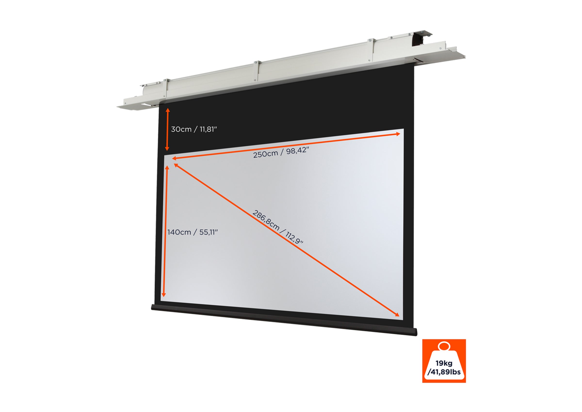 celexon Expert elektryczny ekran sufitowy do zabudowy