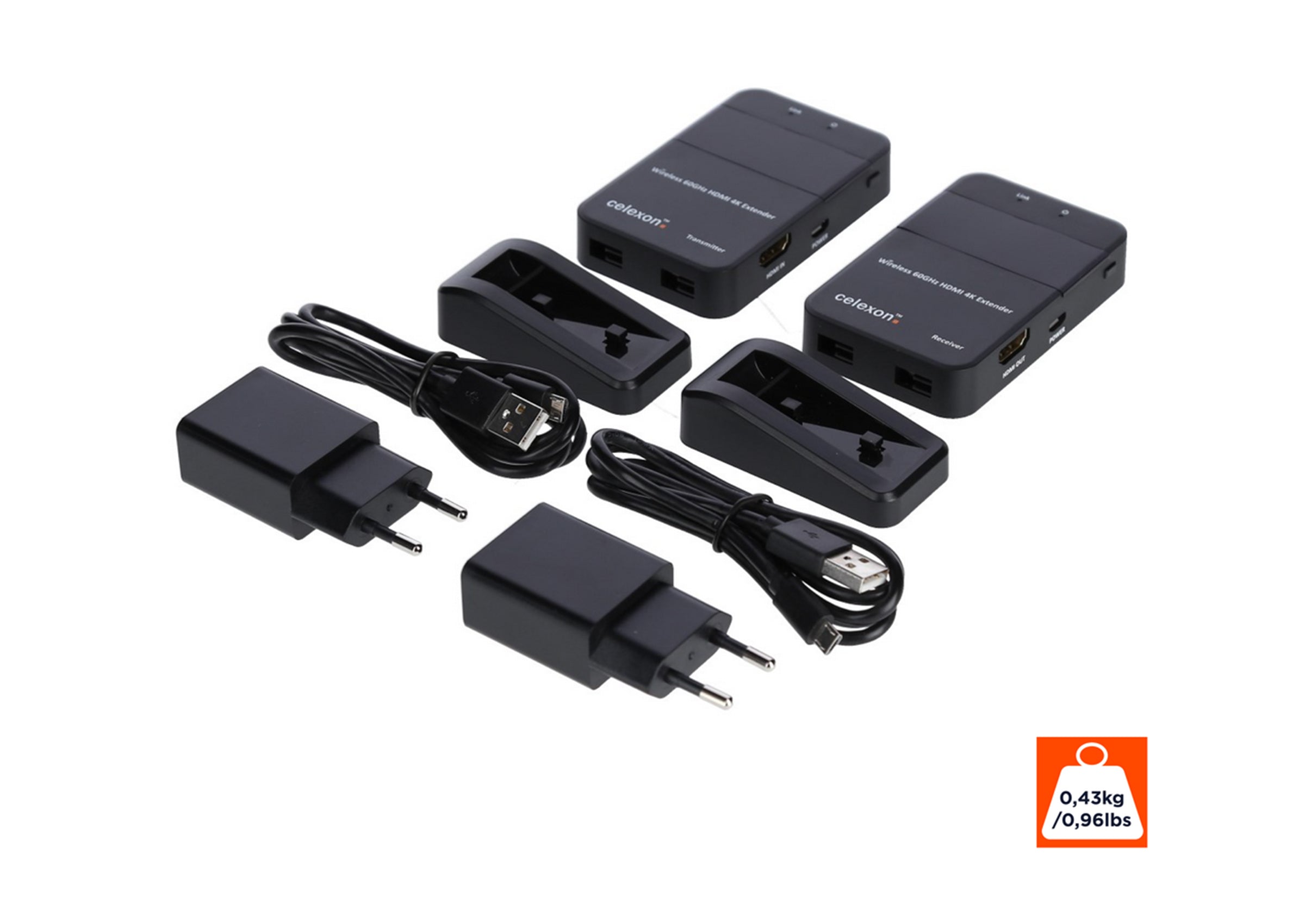 celexon WHD30M Expert radiowy system bezprzewodowy HDMI 4K UHD 3840x2160 60GHz