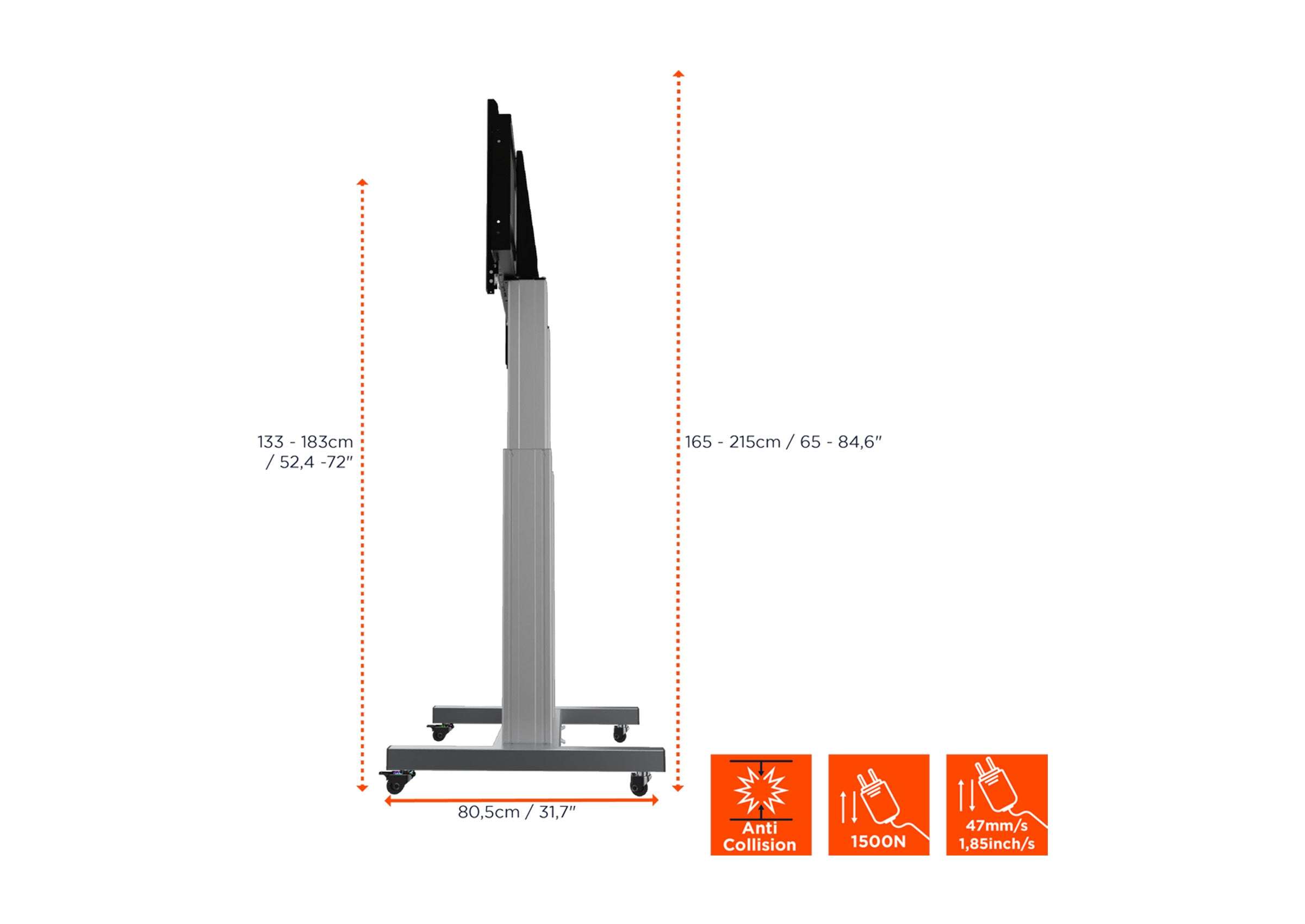 Support mobile celexon Expert Adjust-70120MS réglable en hauteur électriquement - 70"-120"