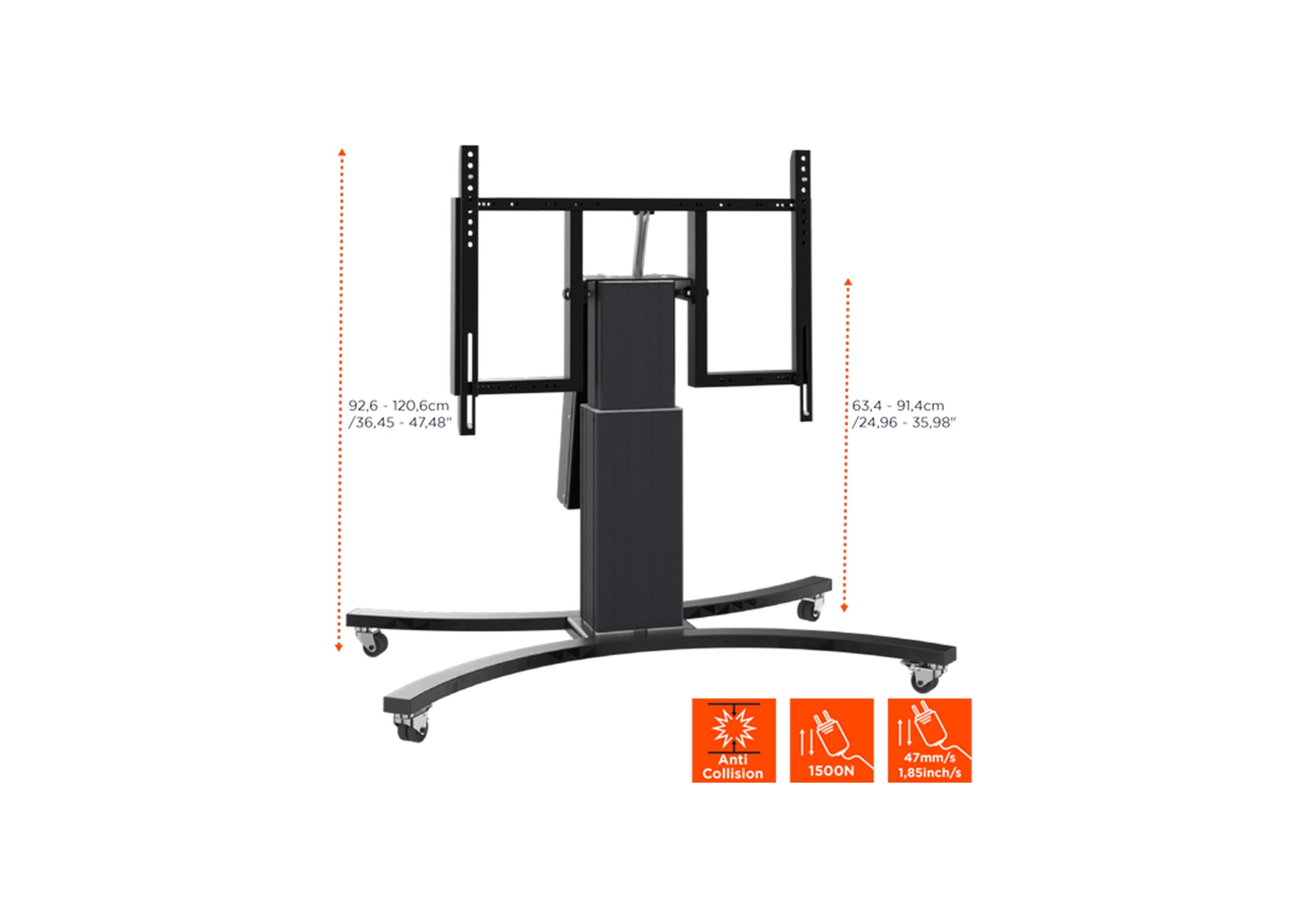 Support mobile celexon Expert Adjust-V4270B réglable en hauteur électriquement - 42"-70"