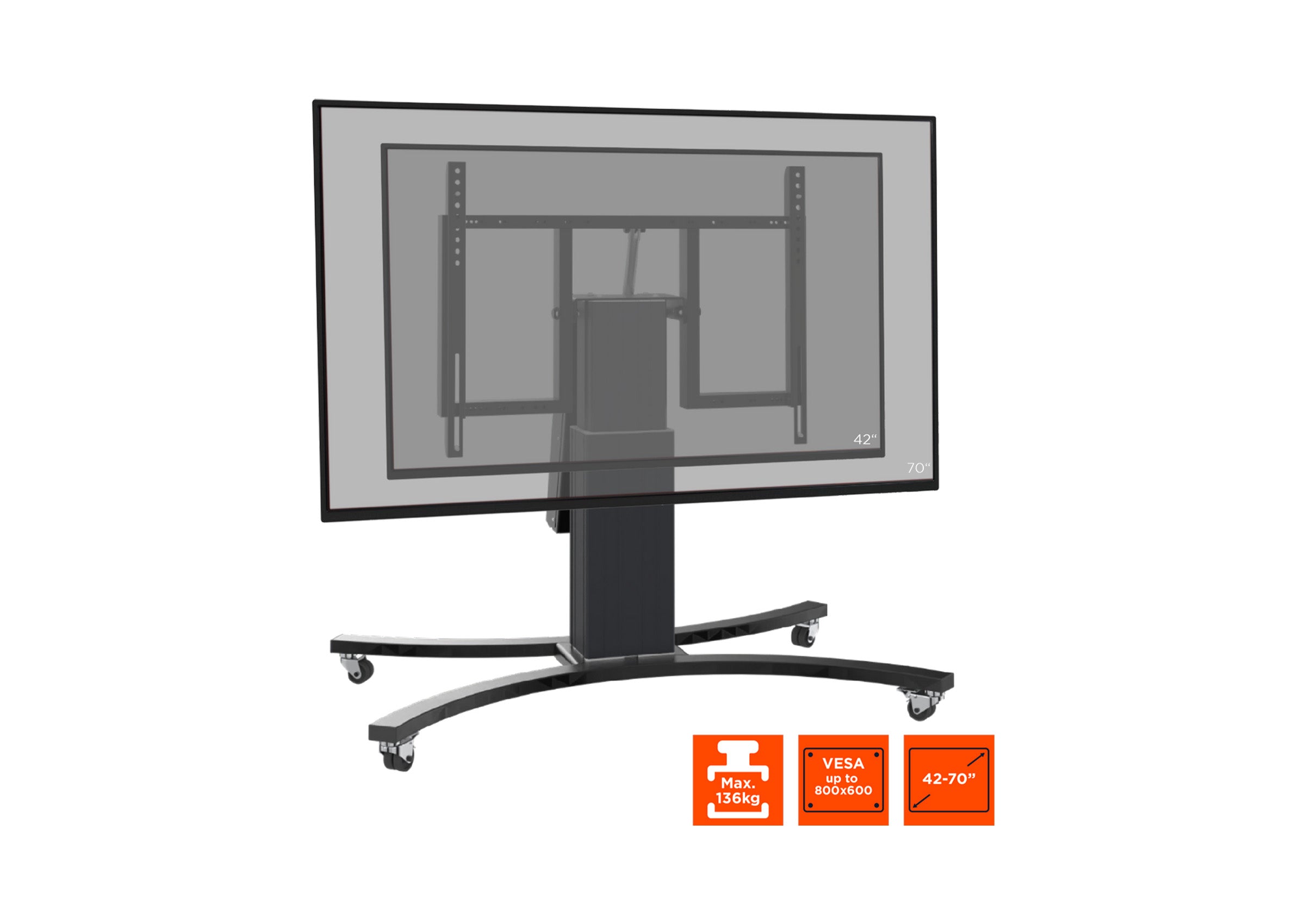 Support mobile celexon Expert Adjust-V4270B réglable en hauteur électriquement - 42"-70"