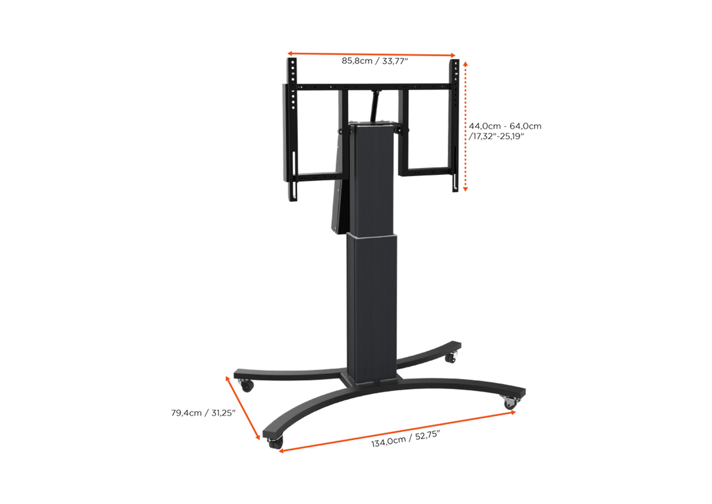 Support mobile celexon Expert Adjust-V4270B réglable en hauteur électriquement - 42"-70"