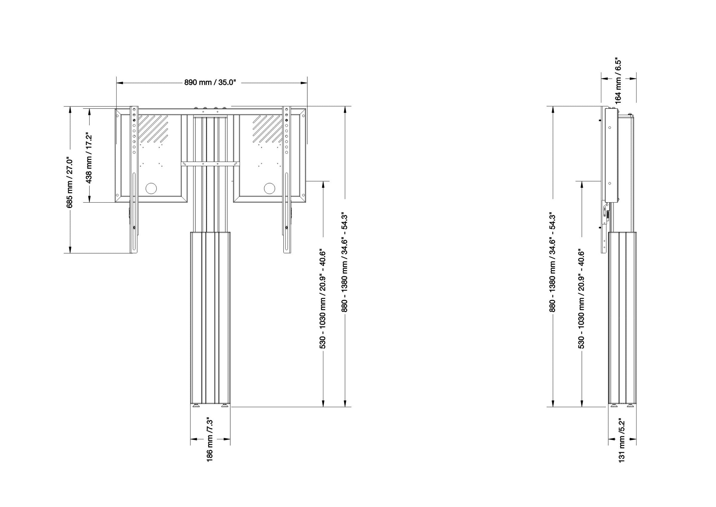 celexon Expert elektrisch höhenverstellbarer Display-Ständer Adjust-4286WS mit Wandbefestigung