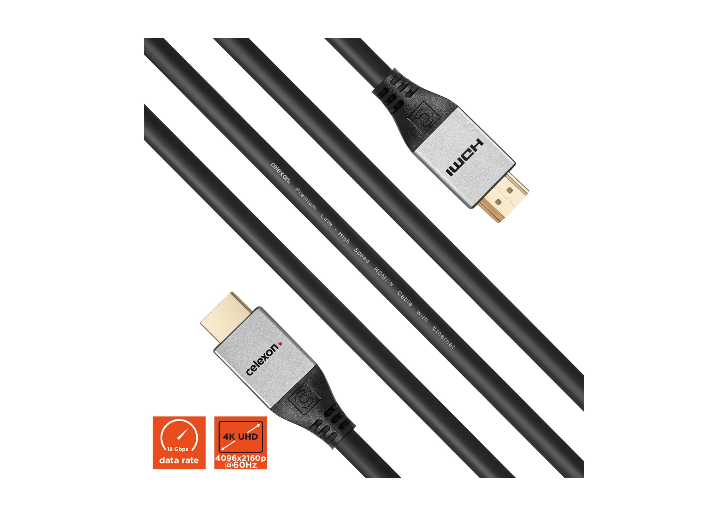 celexon HDMI Kabel mit Ethernet - 2.0a/b 4K - Professional Line