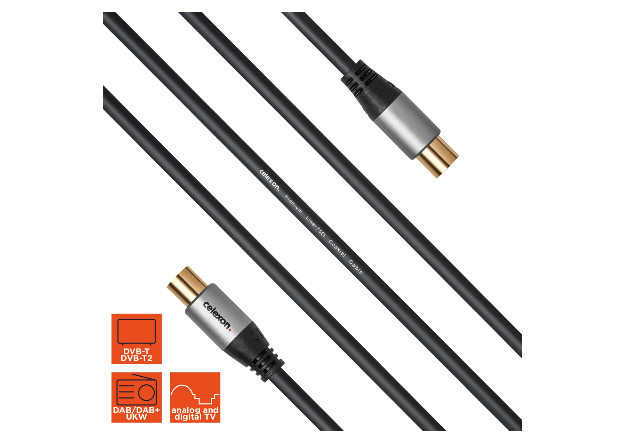 Câble d'antenne TV coaxial celexon PRO