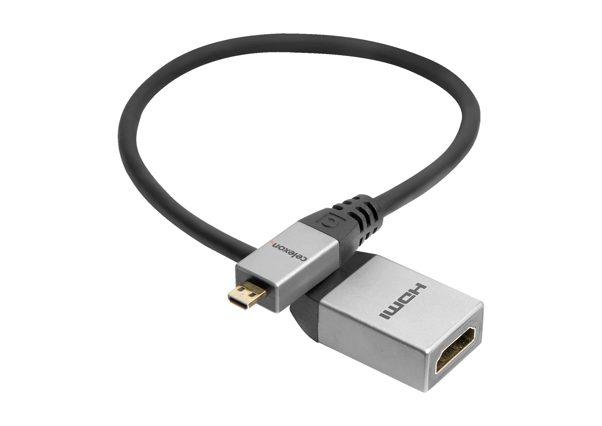celexon Micro HDMI to HDMI M/F adapter with Ethernet - 2.0a/b 4K 0.25m - Professional Line