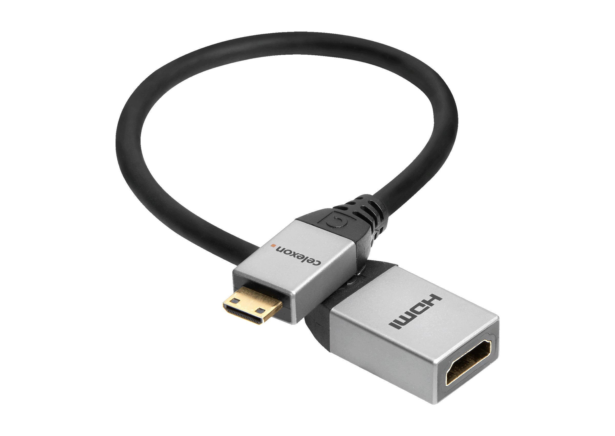 celexon Mini HDMI to HDMI M/F adapter with Ethernet - 2.0a/b 4K 0.25m - Professional Line
