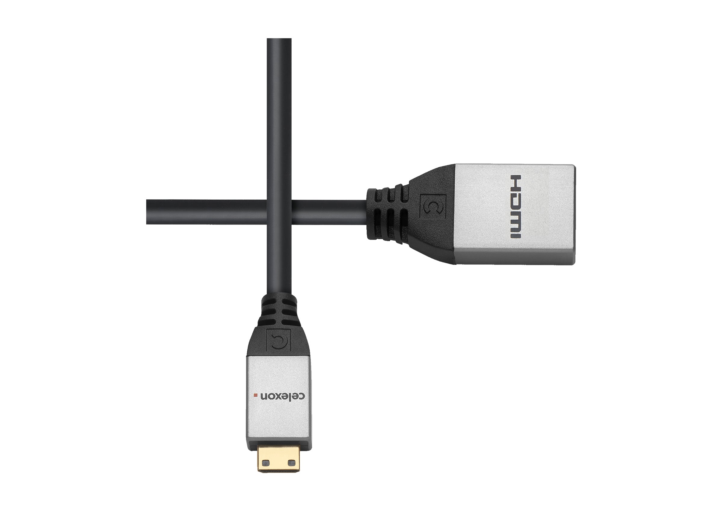 celexon Mini HDMI to HDMI M/F adapter with Ethernet - 2.0a/b 4K 0.25m - Professional Line