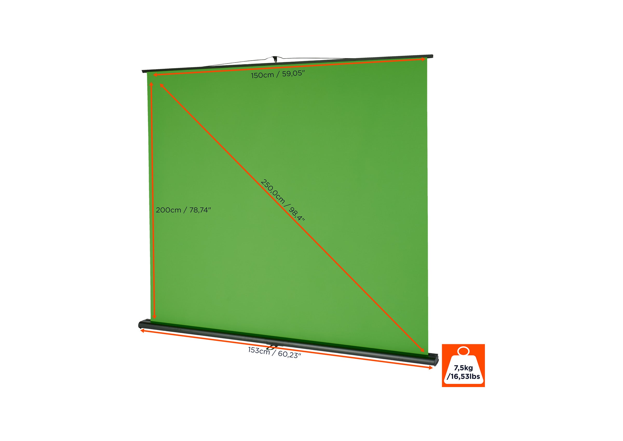celexon Mobile Lite Chroma Key verde pantalla portátil 150 x 200 cm