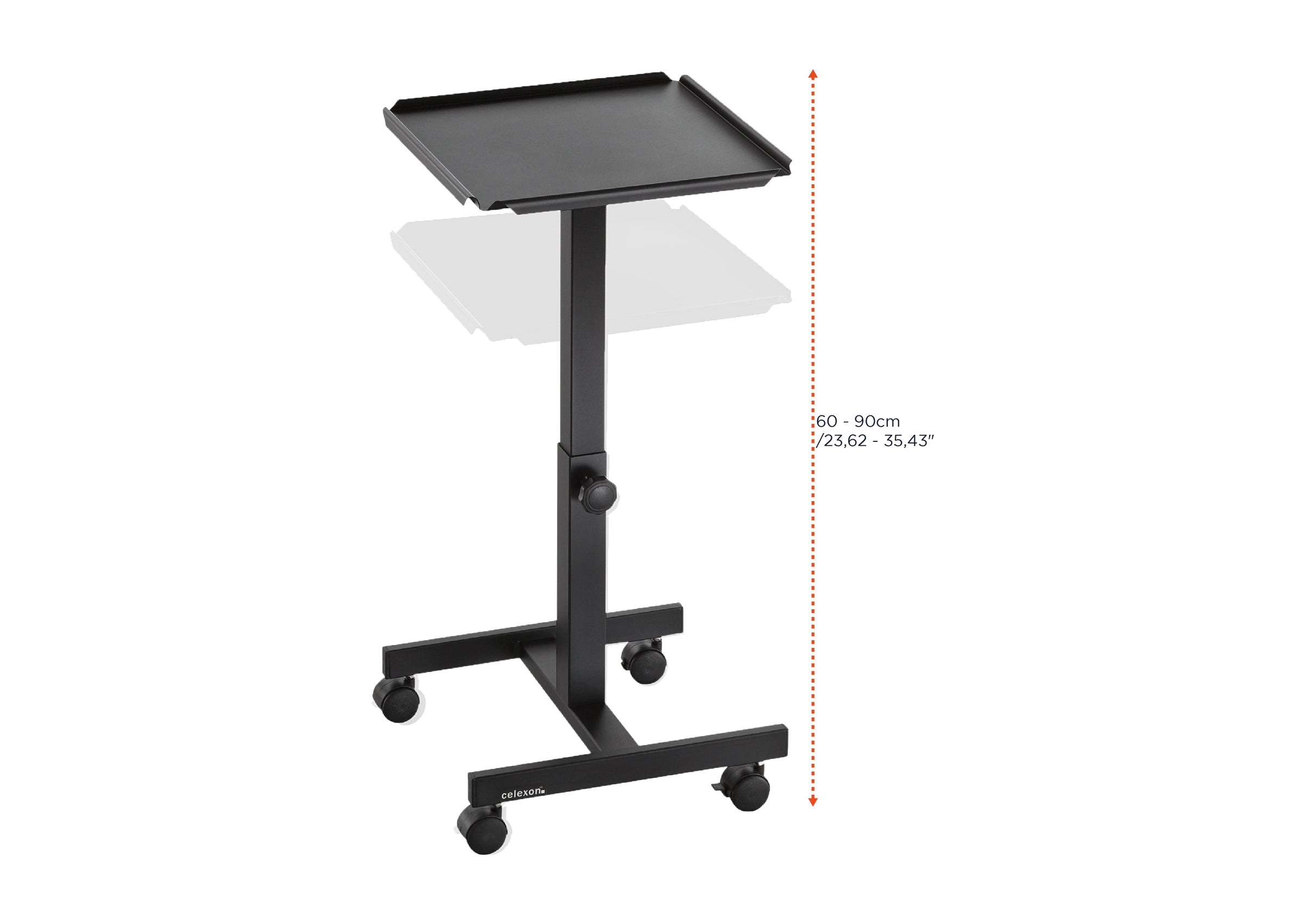 Table mobile de présentation celexon PT1010 pour vidéoprojecteur, à 1 plateau