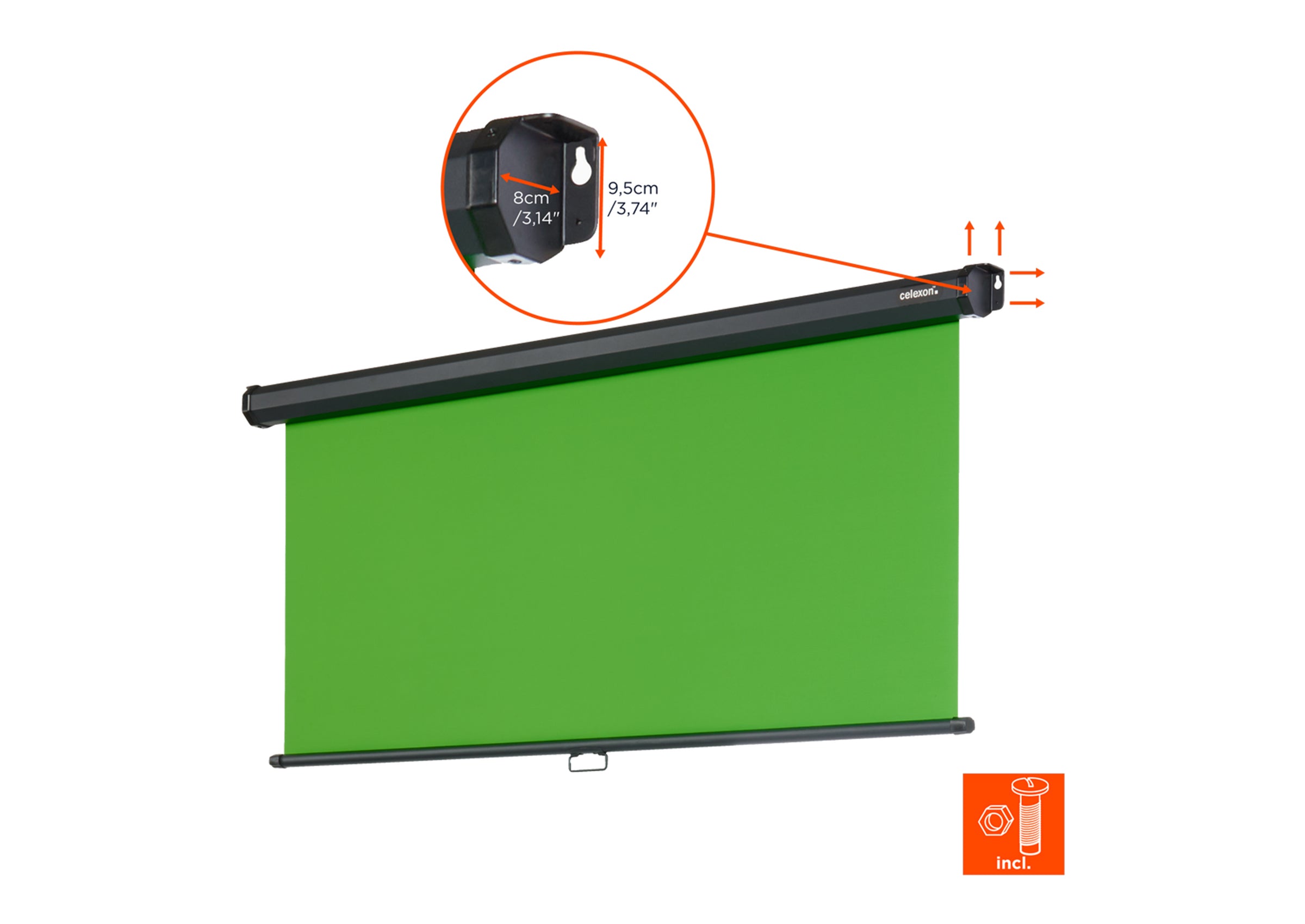celexon Rollo Chroma Key Green Screen 200 x 190cm