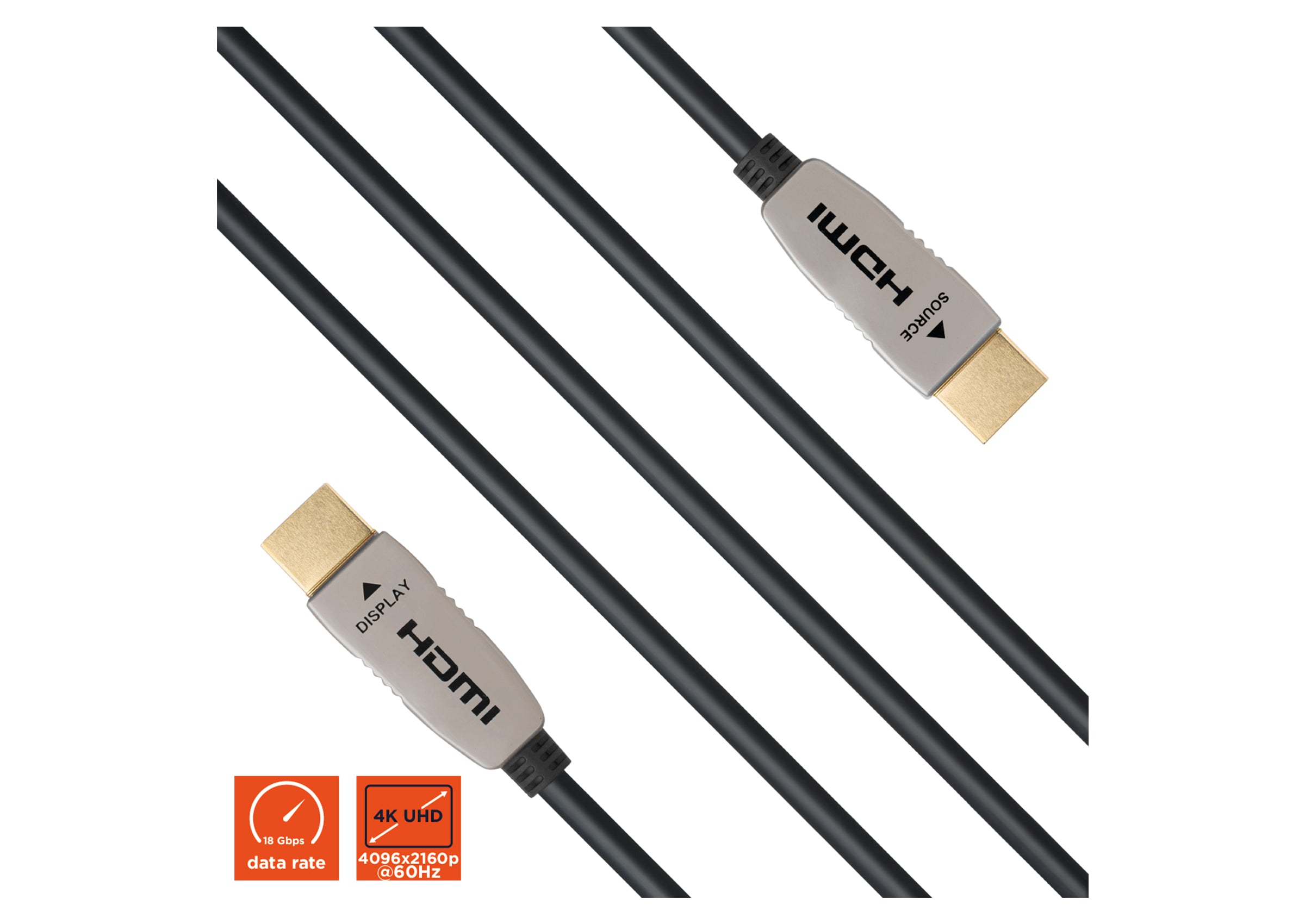 celexon UHD Optical Fibre HDMI 2.0b Active Kabel, schwarz