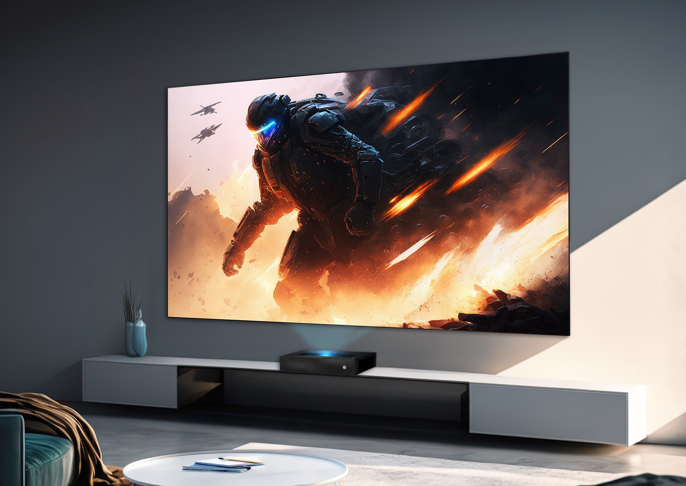 celexon HomeCinema UST Hochkontrast-Rahmenleinwand BrightOnyx