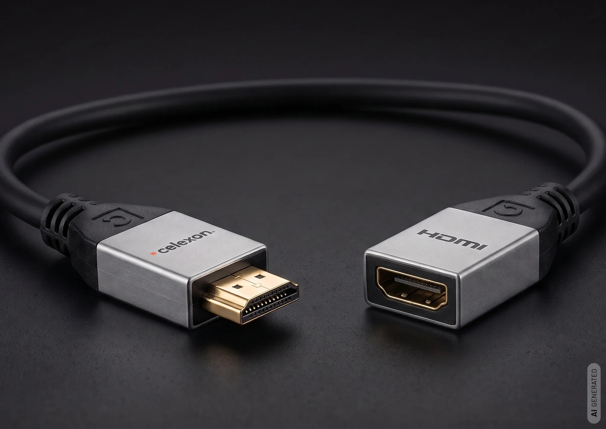 celexon HDMI M/F adattatore con Ethernet - 2.0a/b 4K 0,25m - Professional Line
