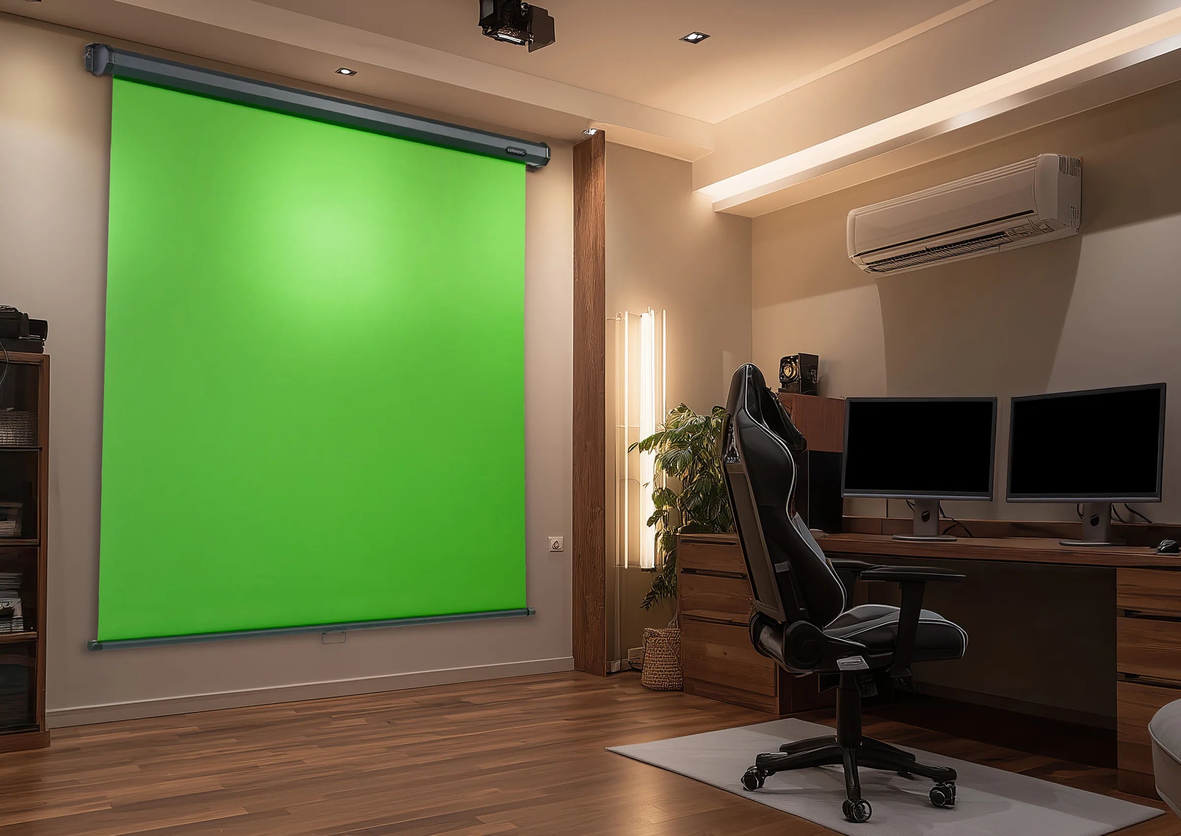 Écran à fond vert manuel celexon Chroma Key 200 x 190 cm