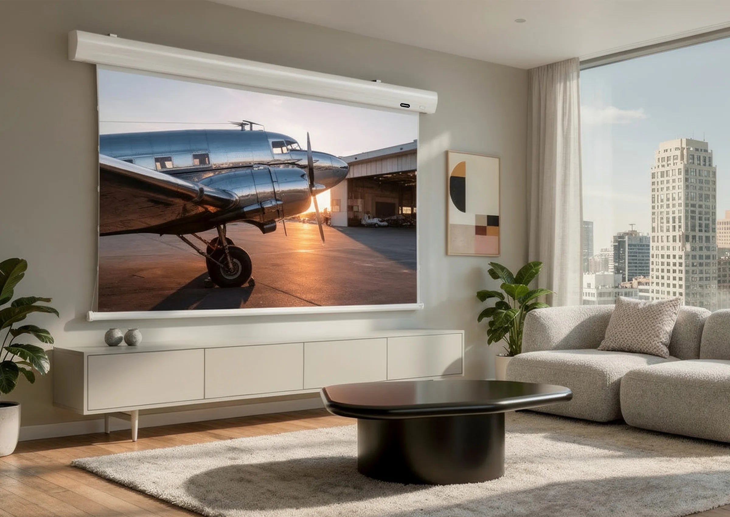 celexon HomeCinema alto contraste pantalla motorizada tensionada de alto contraste - Dynamic Slate ALR