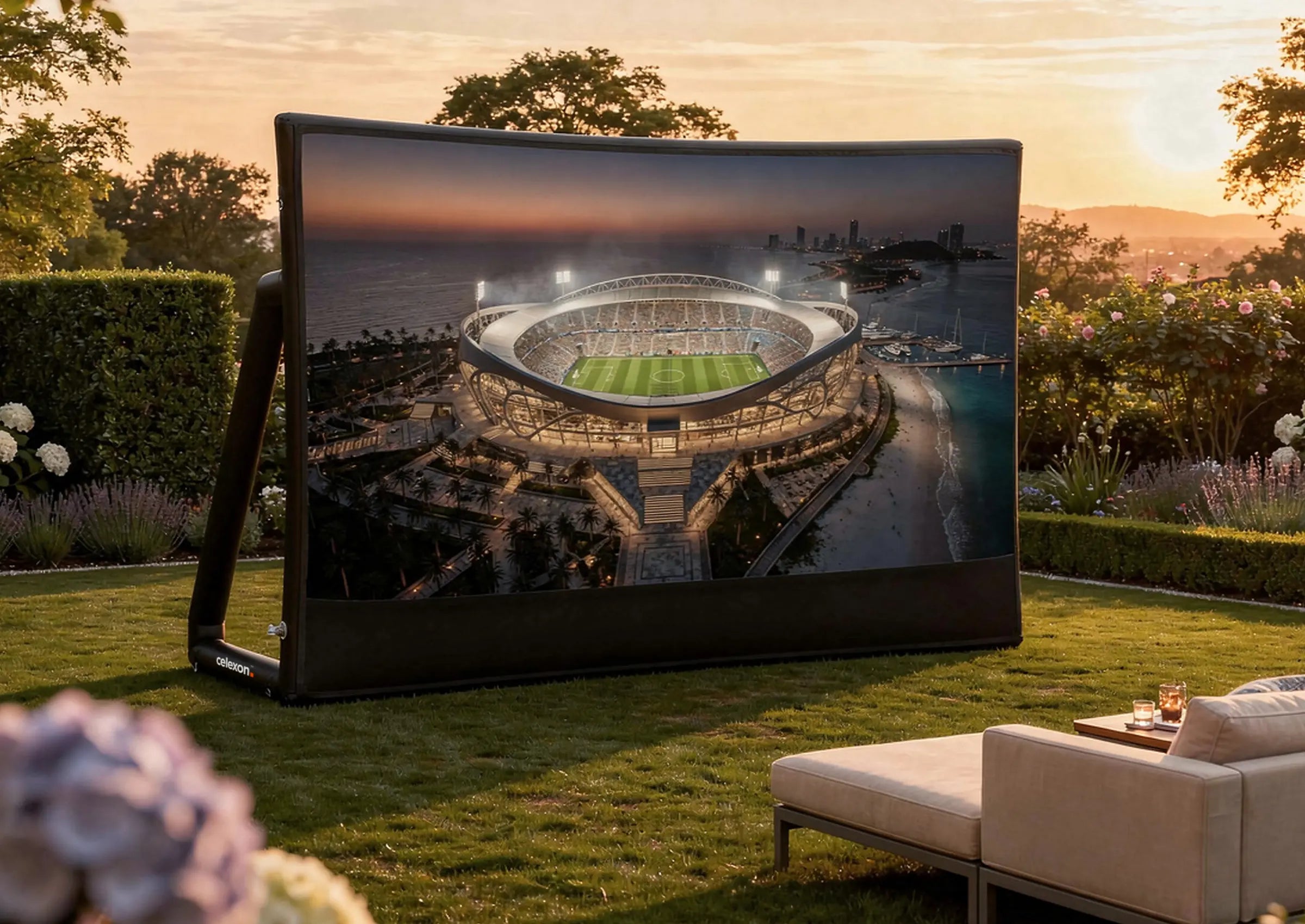 celexon Oppustelig udendørs projektionsskærm Economy INF