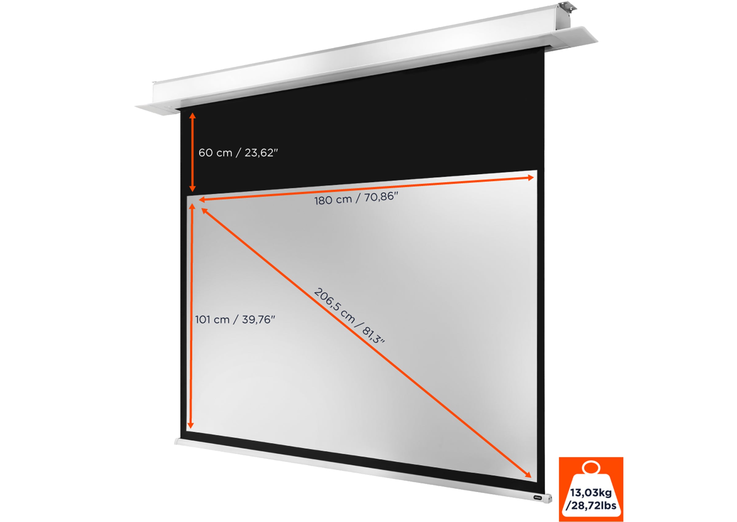 celexon pantalla empotrable motorizada Profesional Plus