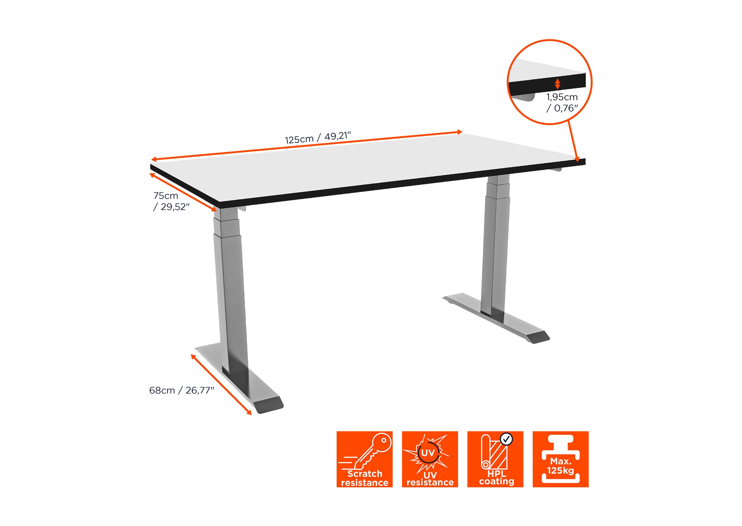 celexon elektrisch höhenverstellbarer Schreibtisch Professional eAdjust-58123 - inkl. Tischplatte
