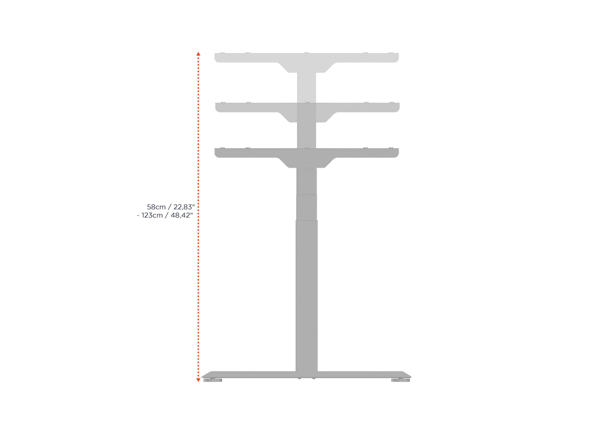 Cadre de bureau celexon PRO eAdjust-58123 réglable en hauteur électriquement - 58 - 123 cm