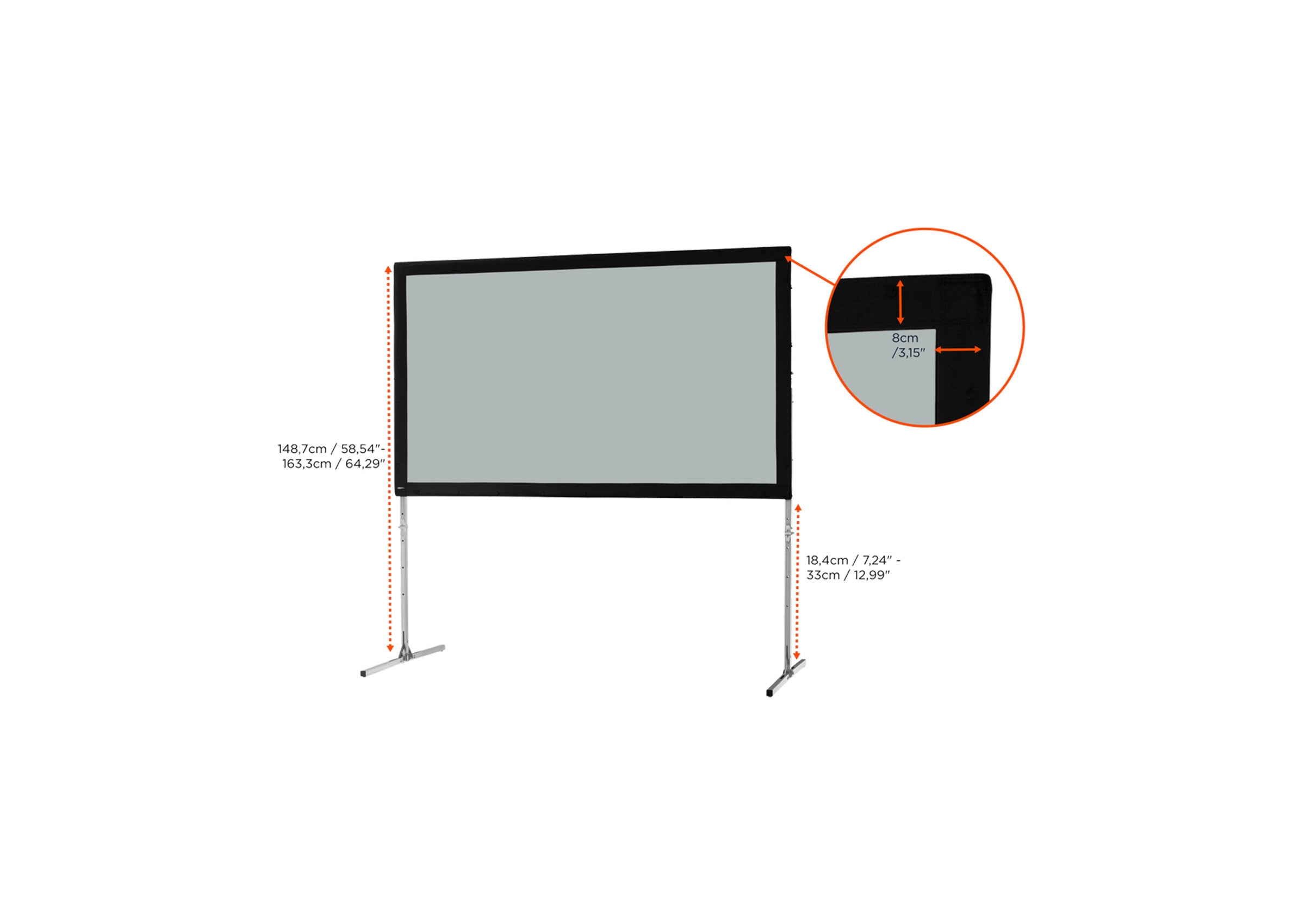 celexon Faltrahmen Leinwand Mobil Expert, Rückprojektion