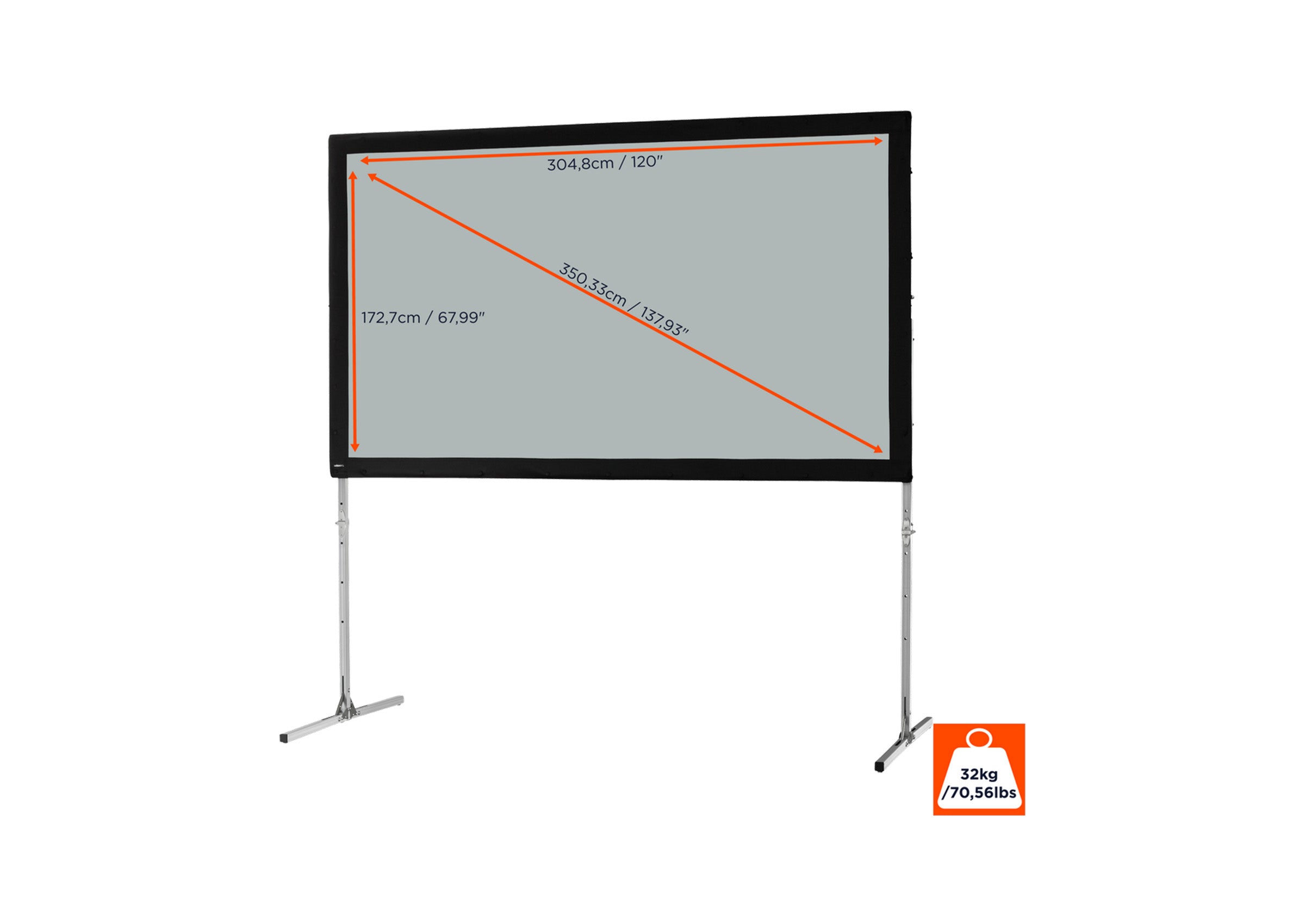 celexon Faltrahmen Leinwand Mobil Expert, Rückprojektion