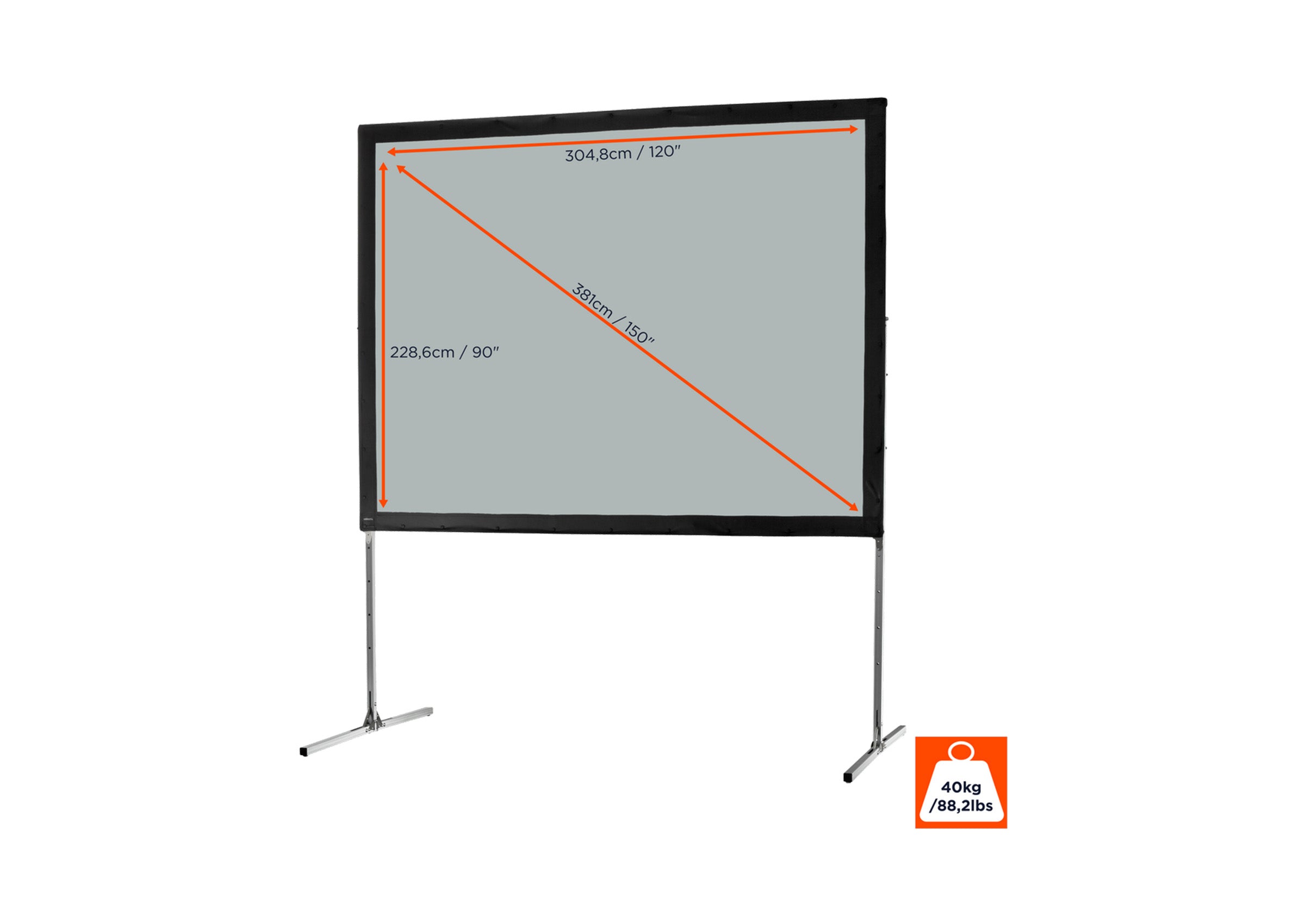 celexon Faltrahmen Leinwand Mobil Expert, Rückprojektion